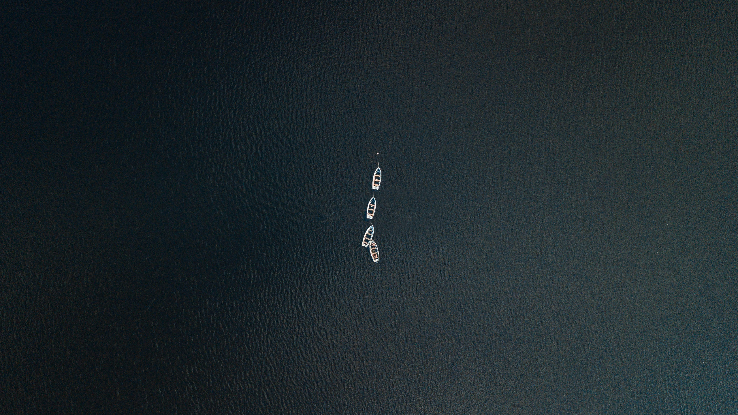 Water Boat Water Ripples River Drone Photo Aerial View Edale Valley UK 2560x1440