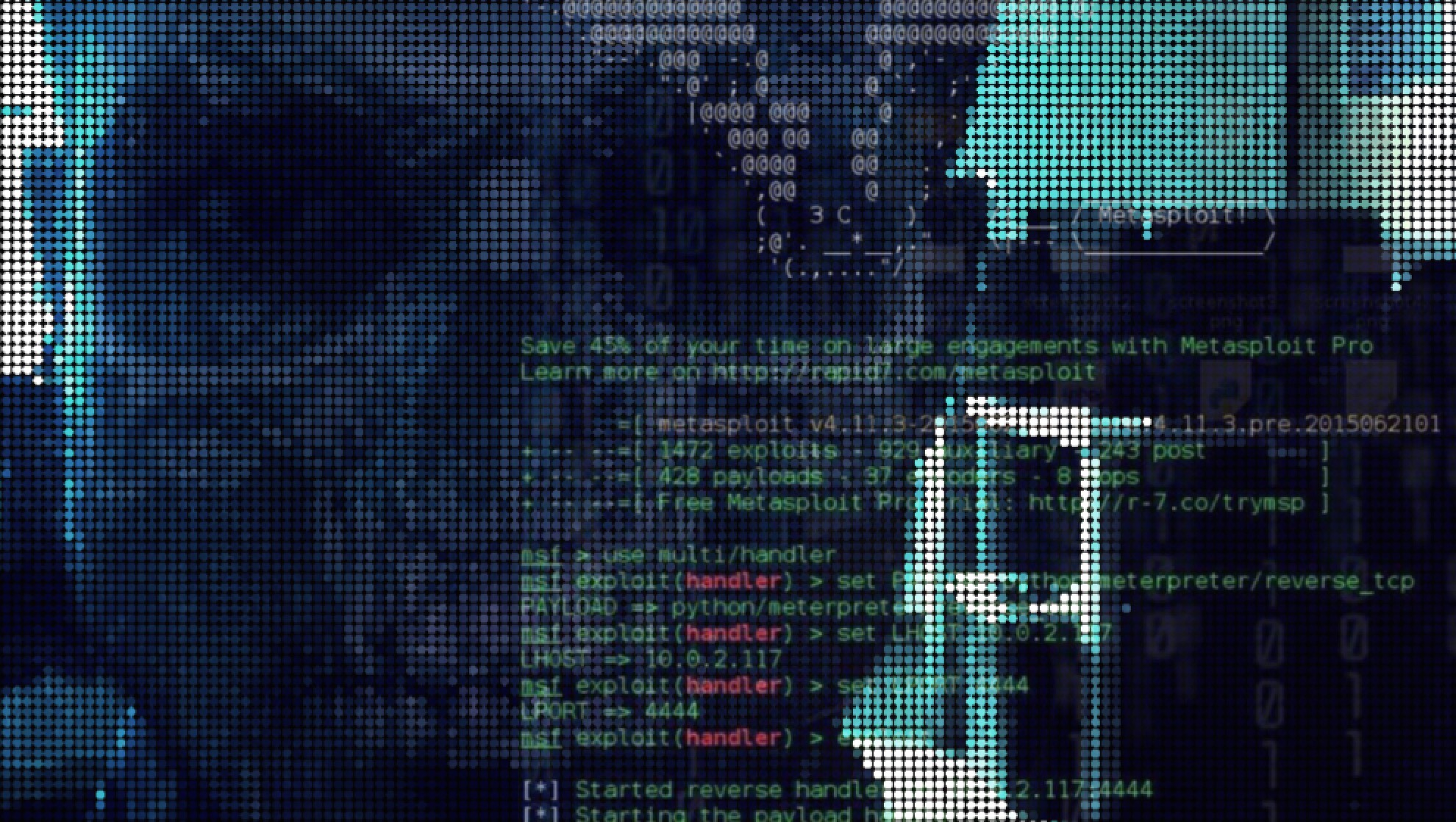 Cyber Metasploit Pixelated Pixel Art Cybersecurity 1980x1118