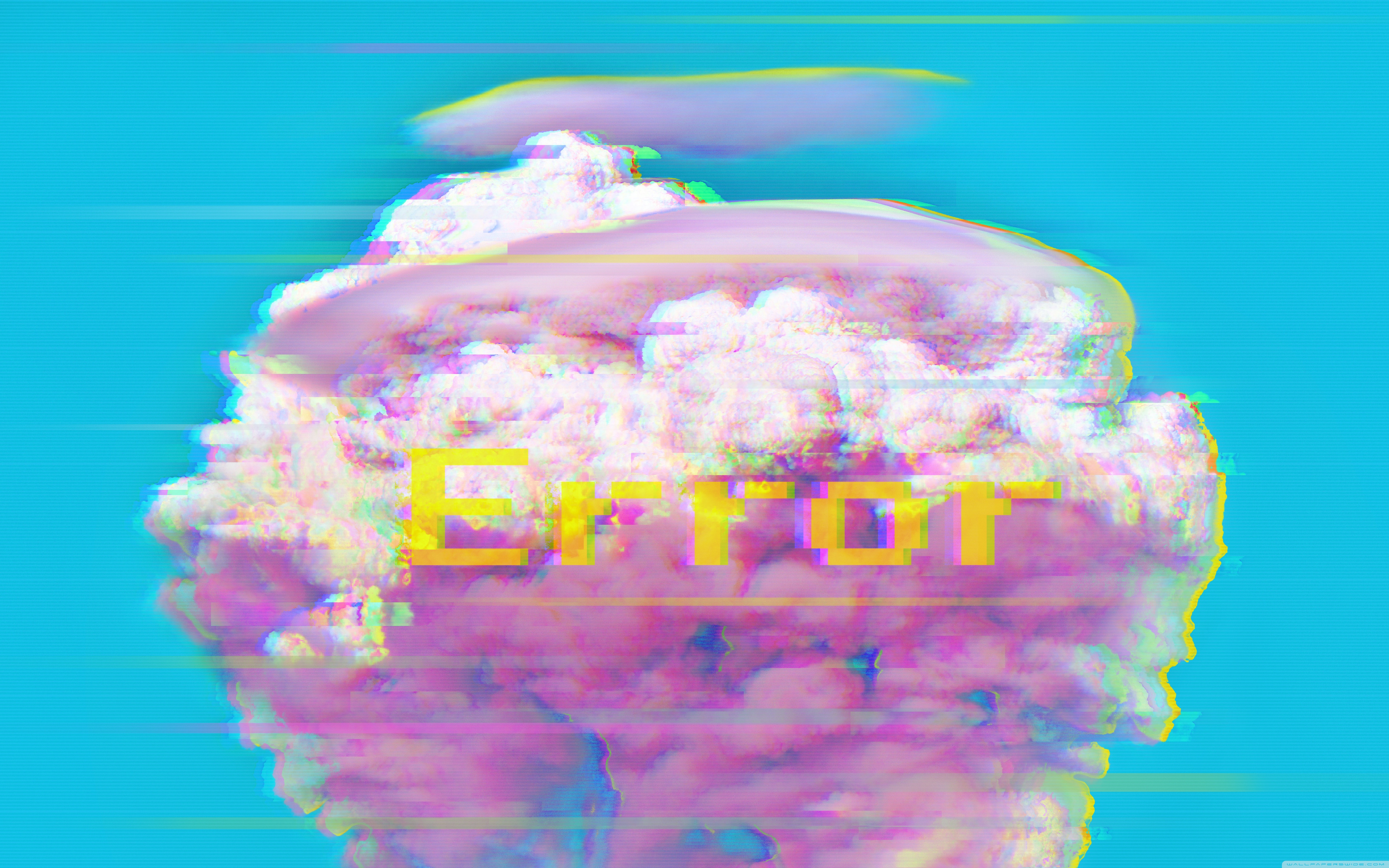 Vaporwave Pink Explosion Glitch Art Turquoise 5120x3200