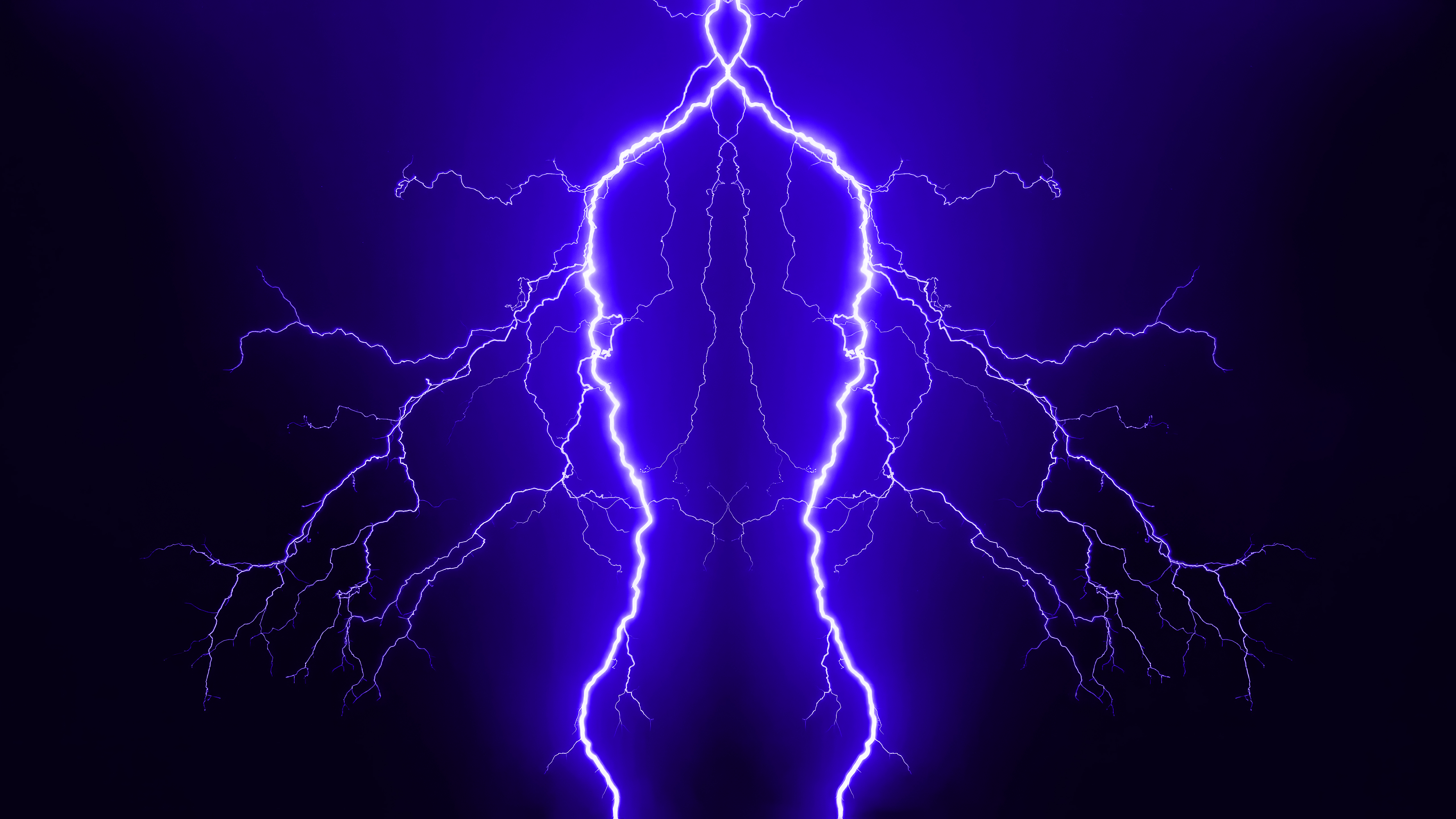 Neon Blue Lights Lightning Abstract 5120x2880