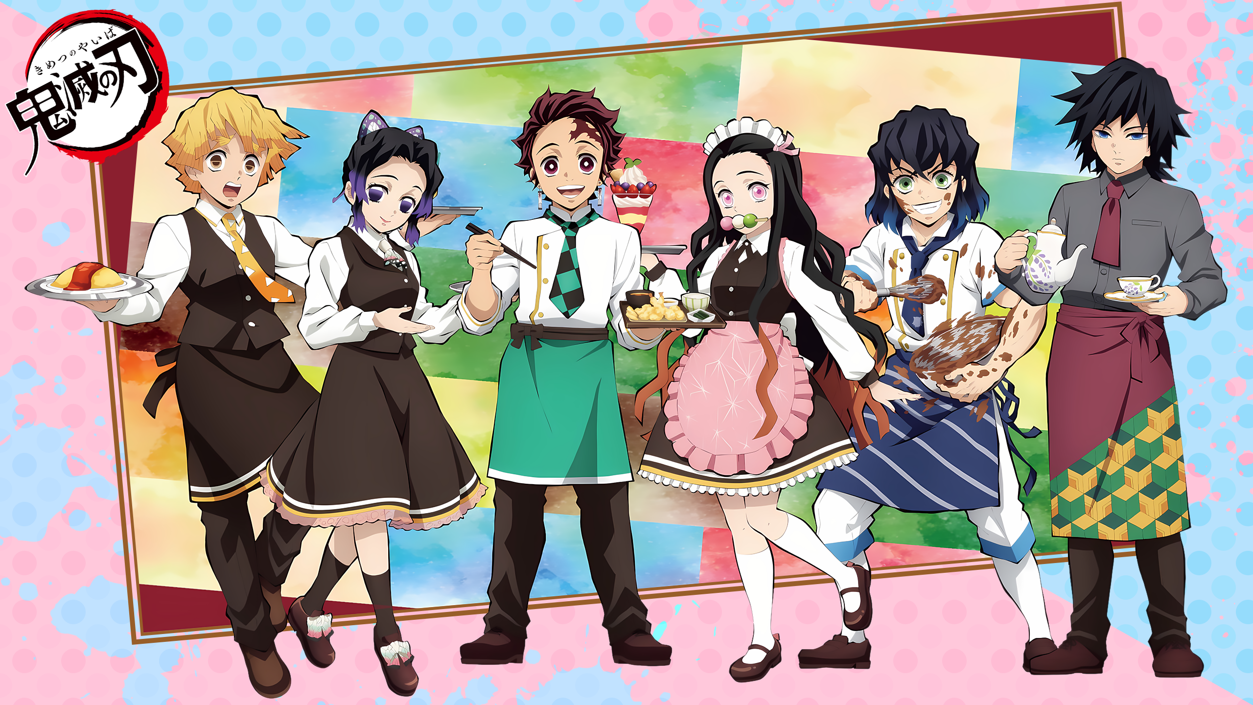 Anime Anime Boys Anime Girls Kimetsu No Yaiba Kochou Shinobu Inosuke Hashibira Giyu Tomioka Kimetsu  2560x1440