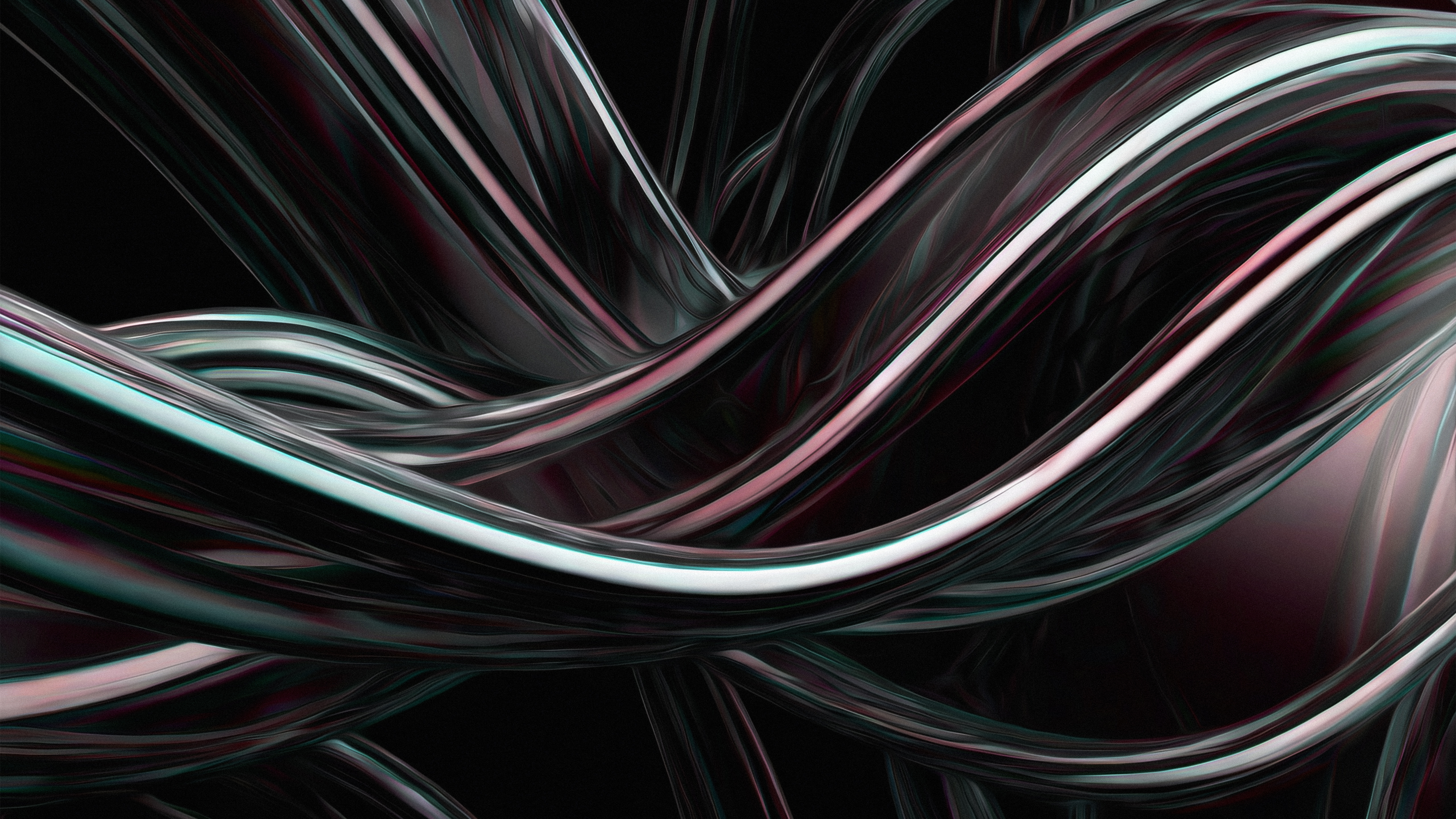 Abstract 3D Abstract Digital Art Blender CGi Gradient Dark Background Artwork Minimalism Waves Glass 5120x2880