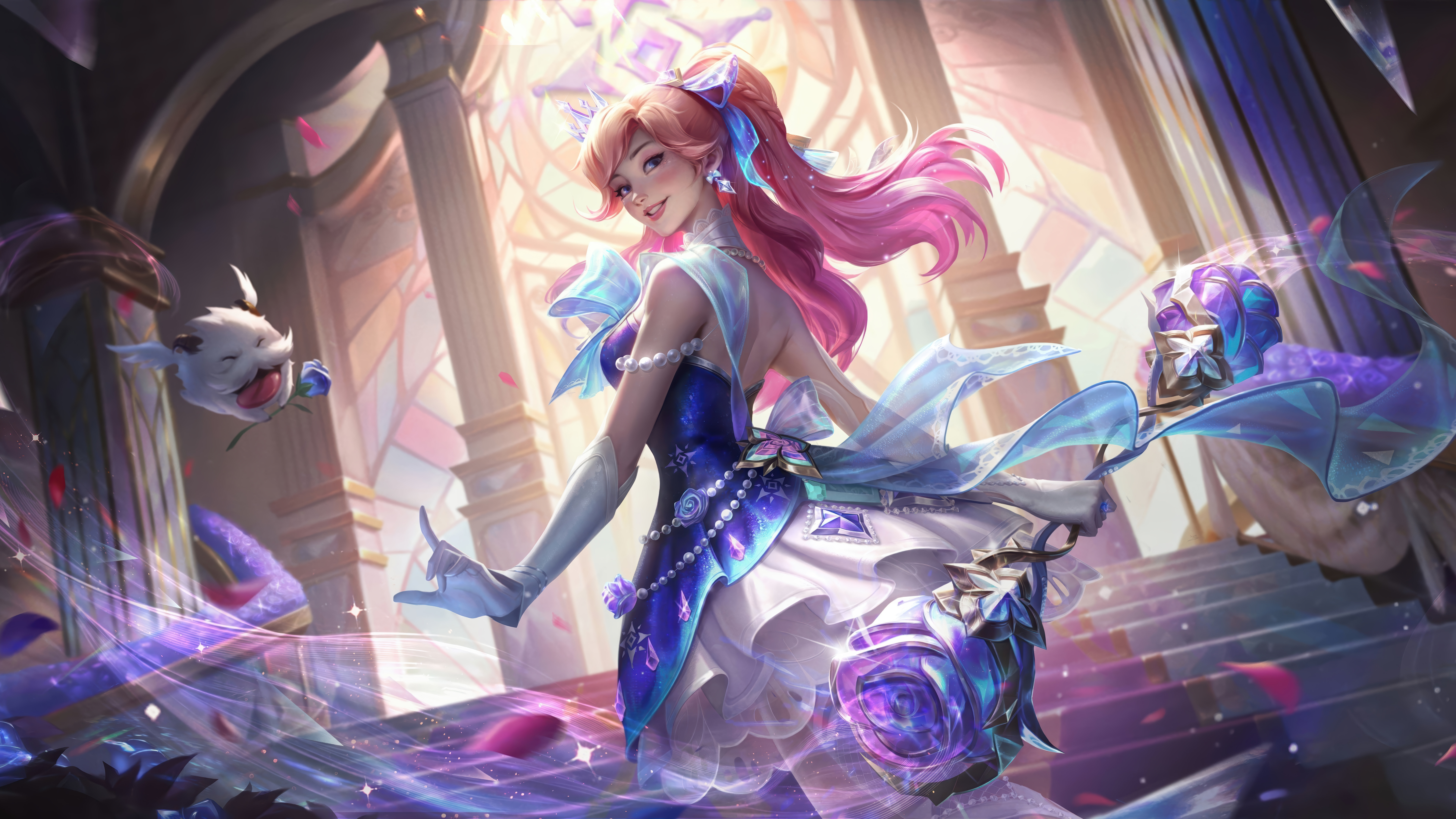 Crystal Rose League Of Legends Wild Rift Video Games GZG Riot Games 4K Digital Art League Of Legends 7680x4320