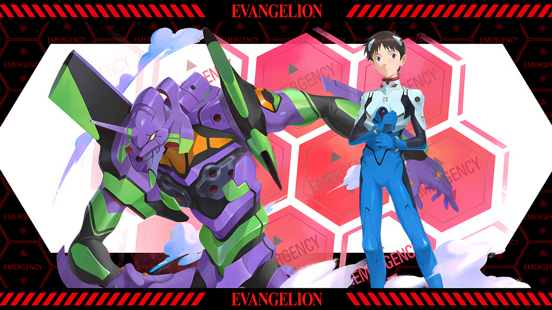 Neon Genesis Evangelion Ikari Shinji EVA Unit 01 Anime Boys Mecha Boys 1920x1080