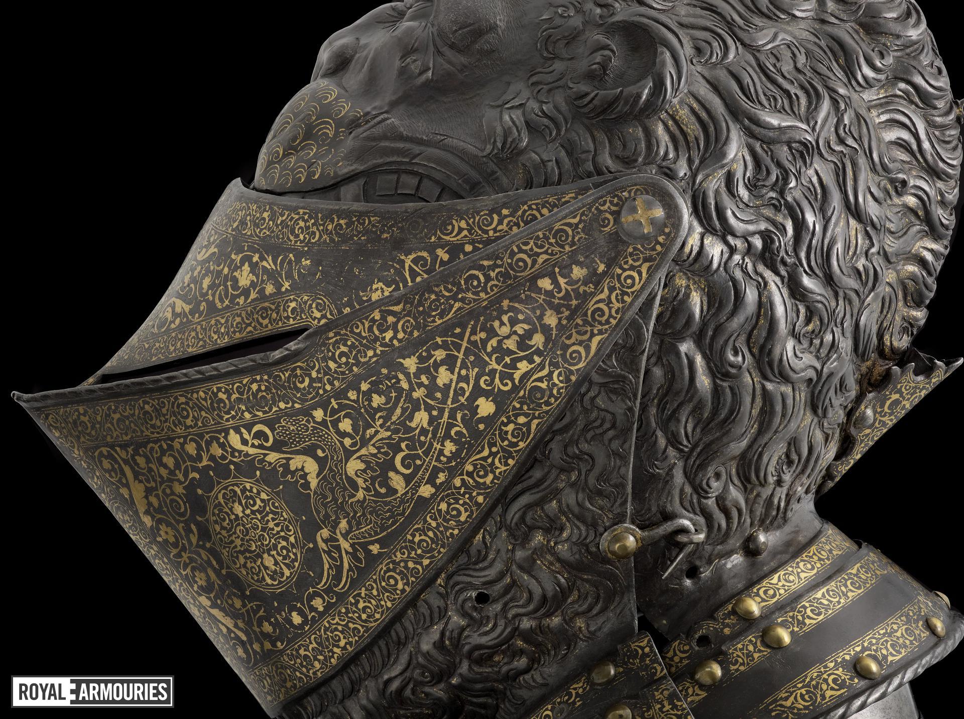 Armor Armet Cuirass Engraving Gold Engravings European Knight King Men 1920x1433