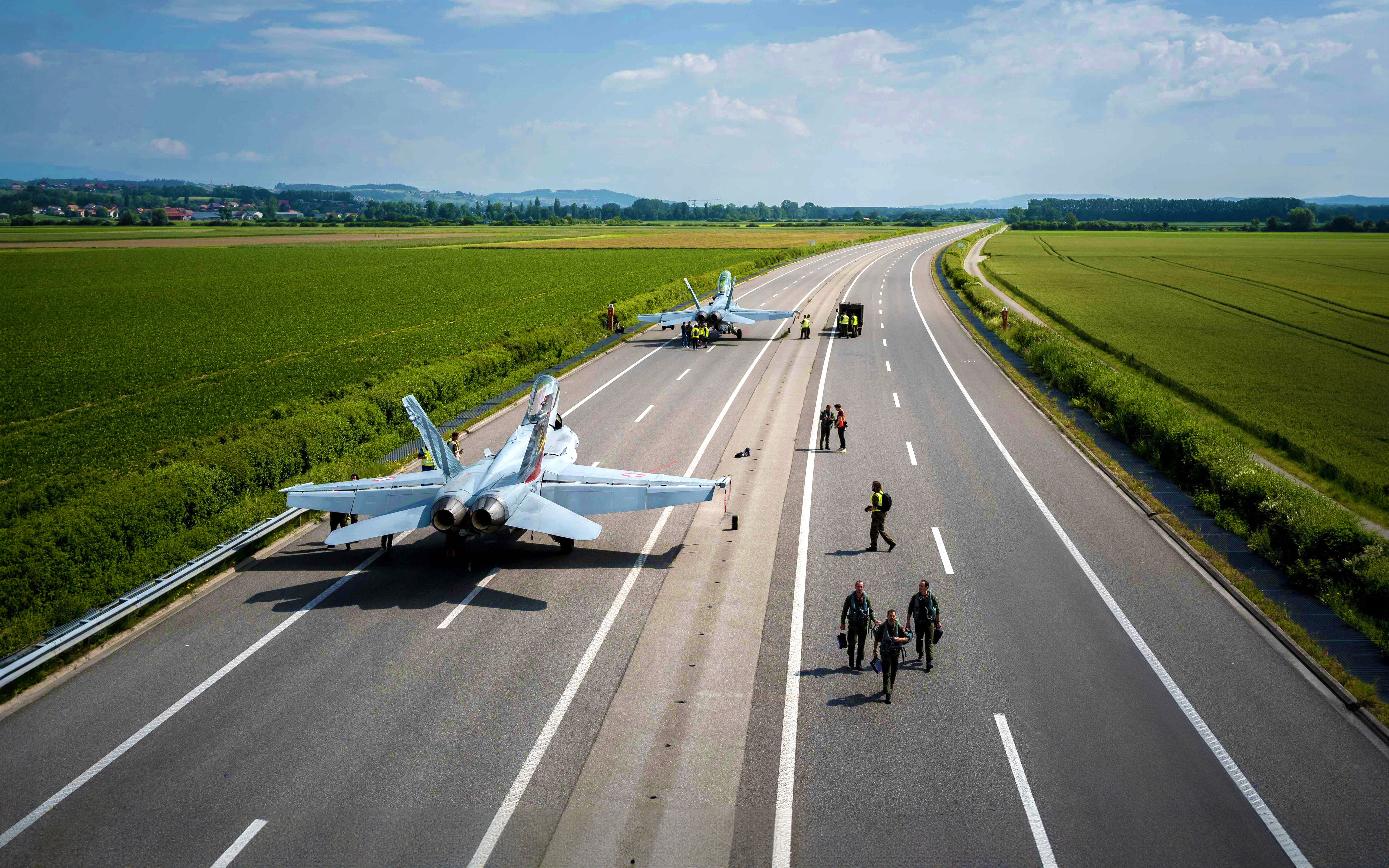 Jet Fighter Swiss Air Force McDonnell Douglas F A 18 Hornet 5120x3200