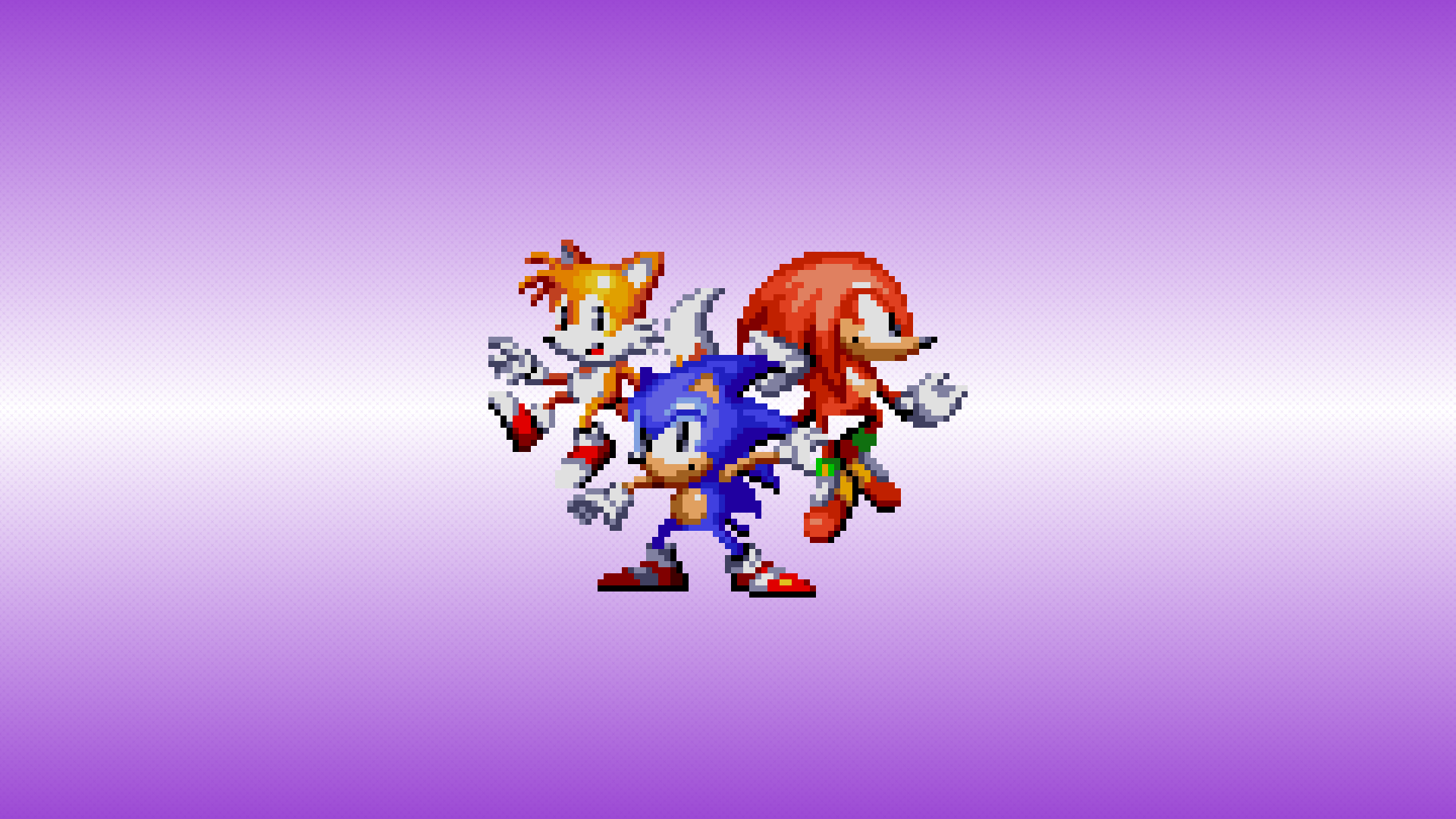 Simple Background Video Games Sega Sega Genesis Sonic The Hedgehog Tails Character Knuckles Gradient 1920x1080