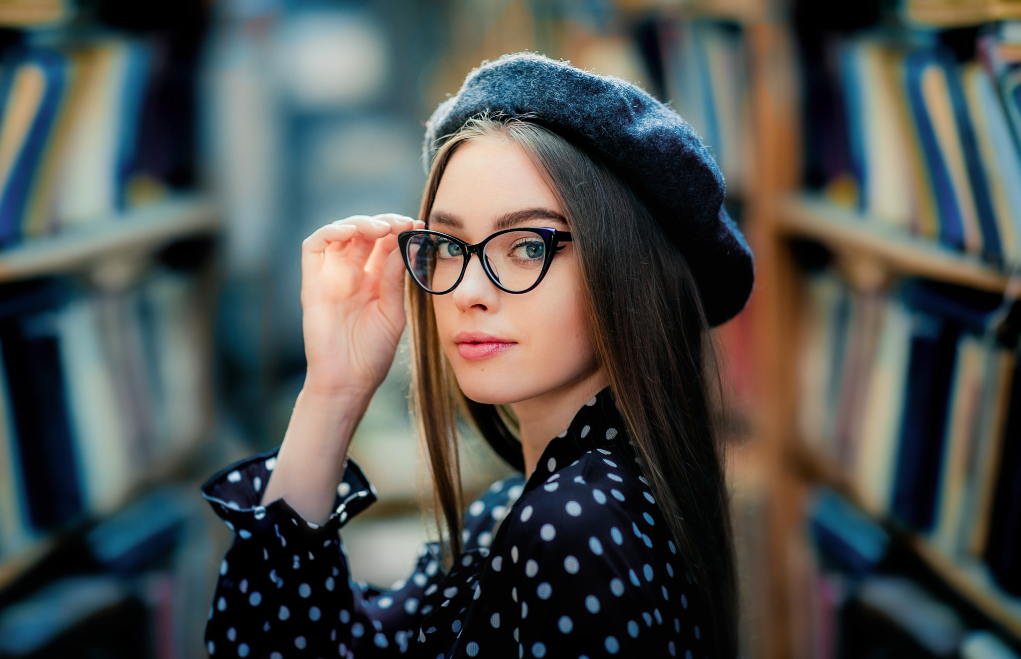 Olga Boyko Women Hat Portrait Glasses Eyeliner 2048x1322