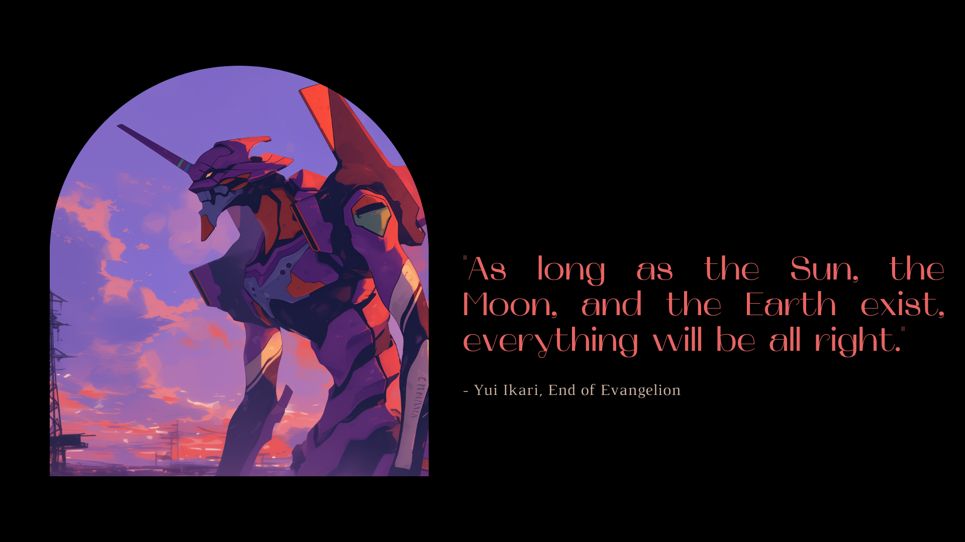 Neon Genesis Evangelion Ikari Yui Phrase 1920x1080