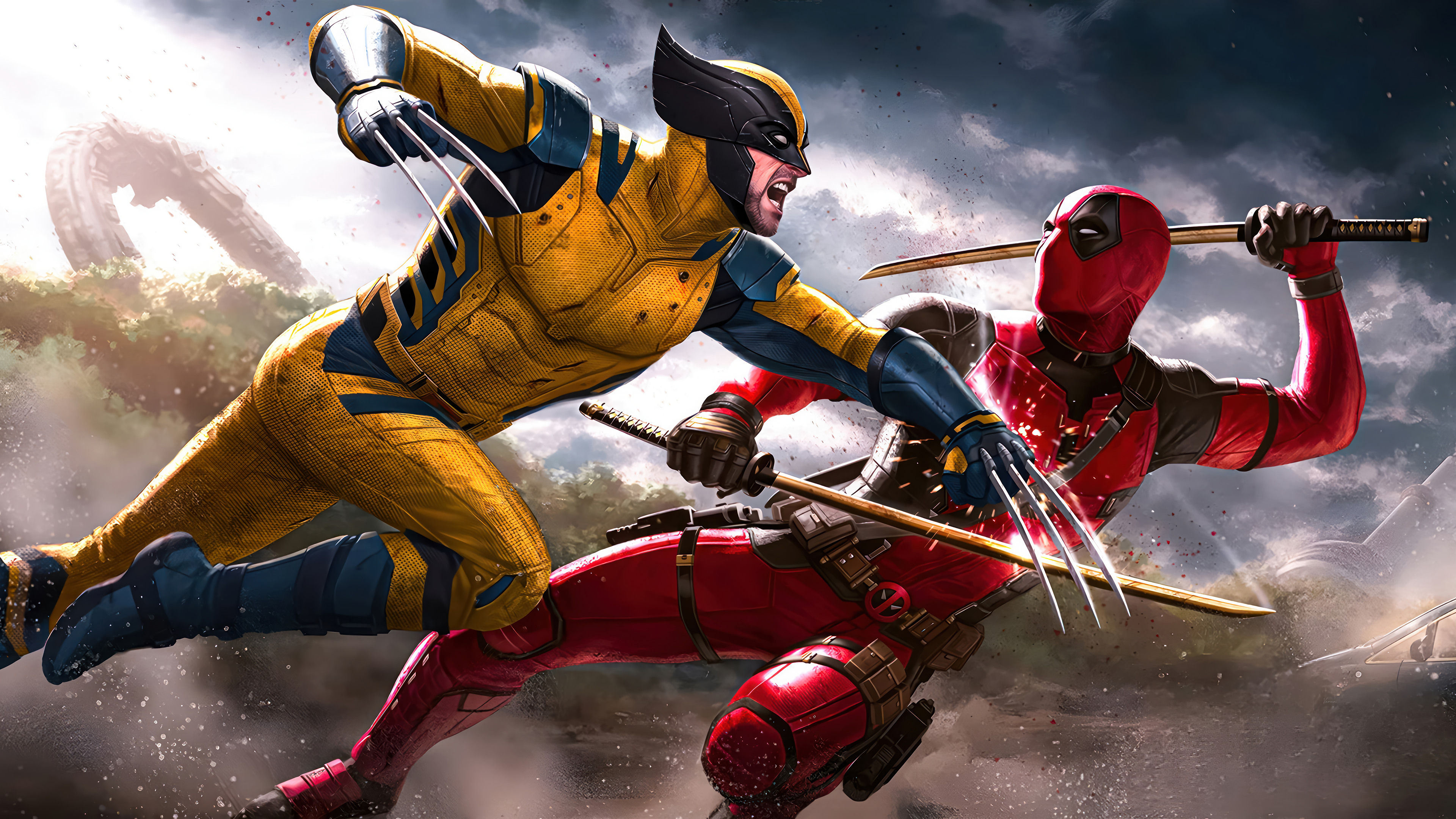 Wolverine Marvel Comics Deadpool Movies Katana 3840x2160