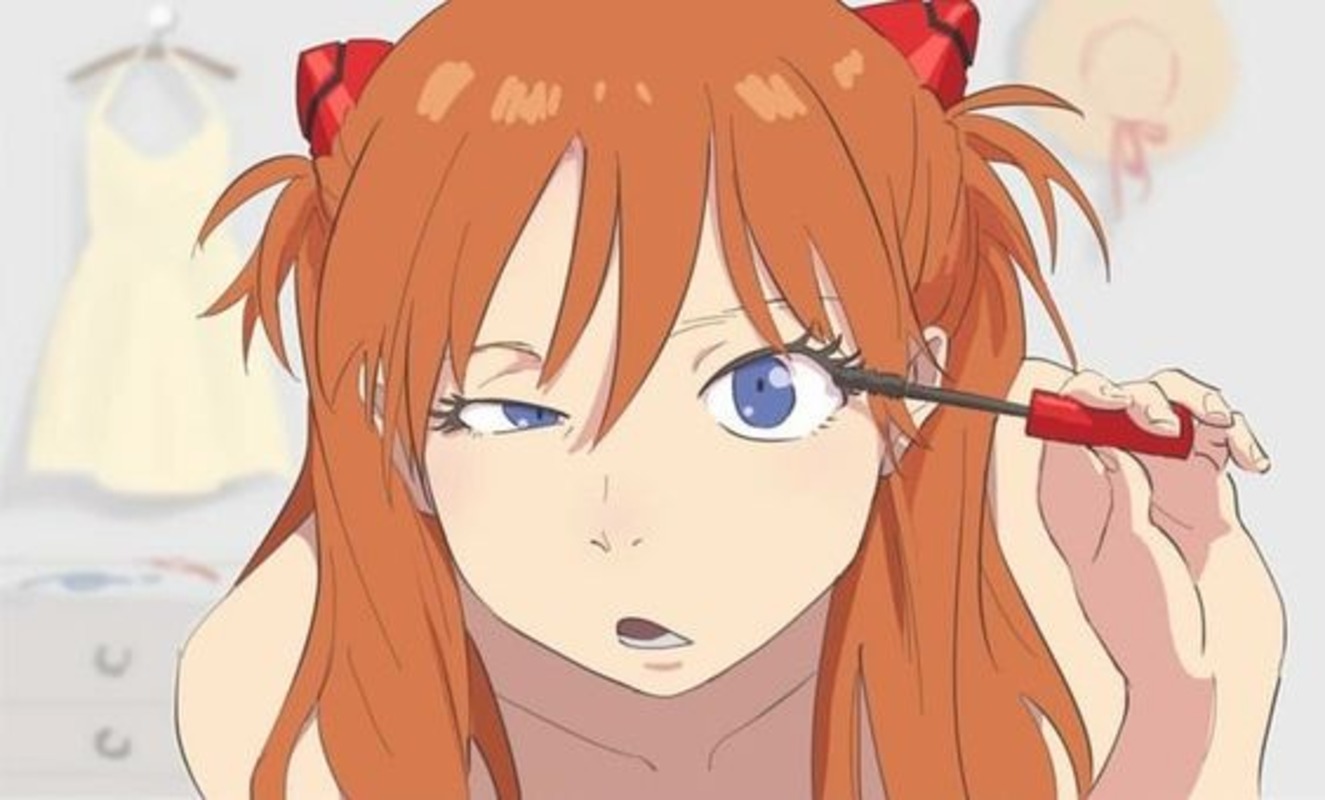 Anime Girls Mascara Makeup Ginger Color Redhead Asuka Langley Soryu Neon Genesis Evangelion 1325x800