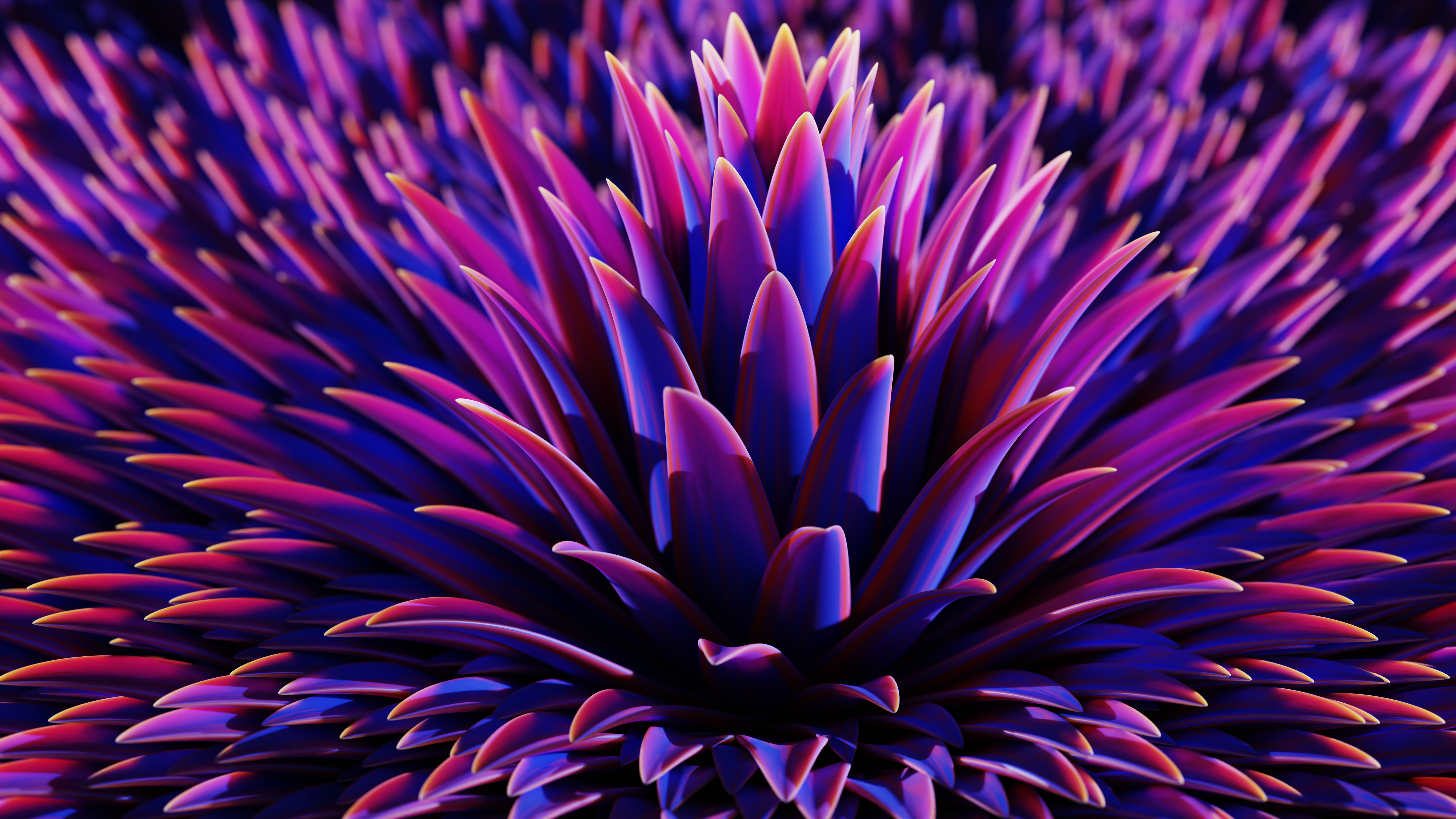 Flowers Blue Purple CGi Digital Art 5120x2880