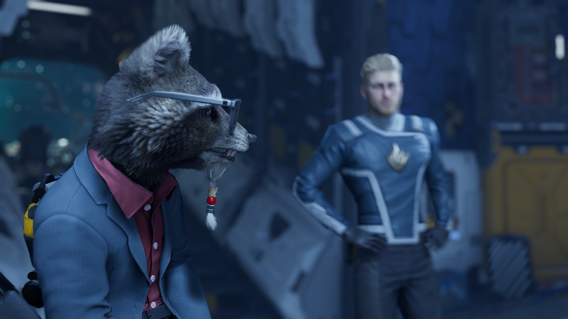 Guardians Of The Galaxy Game Milano Spacecraft Raccoons Suits Sunglasses Rocket Raccoon Star Lord CG 1920x1080