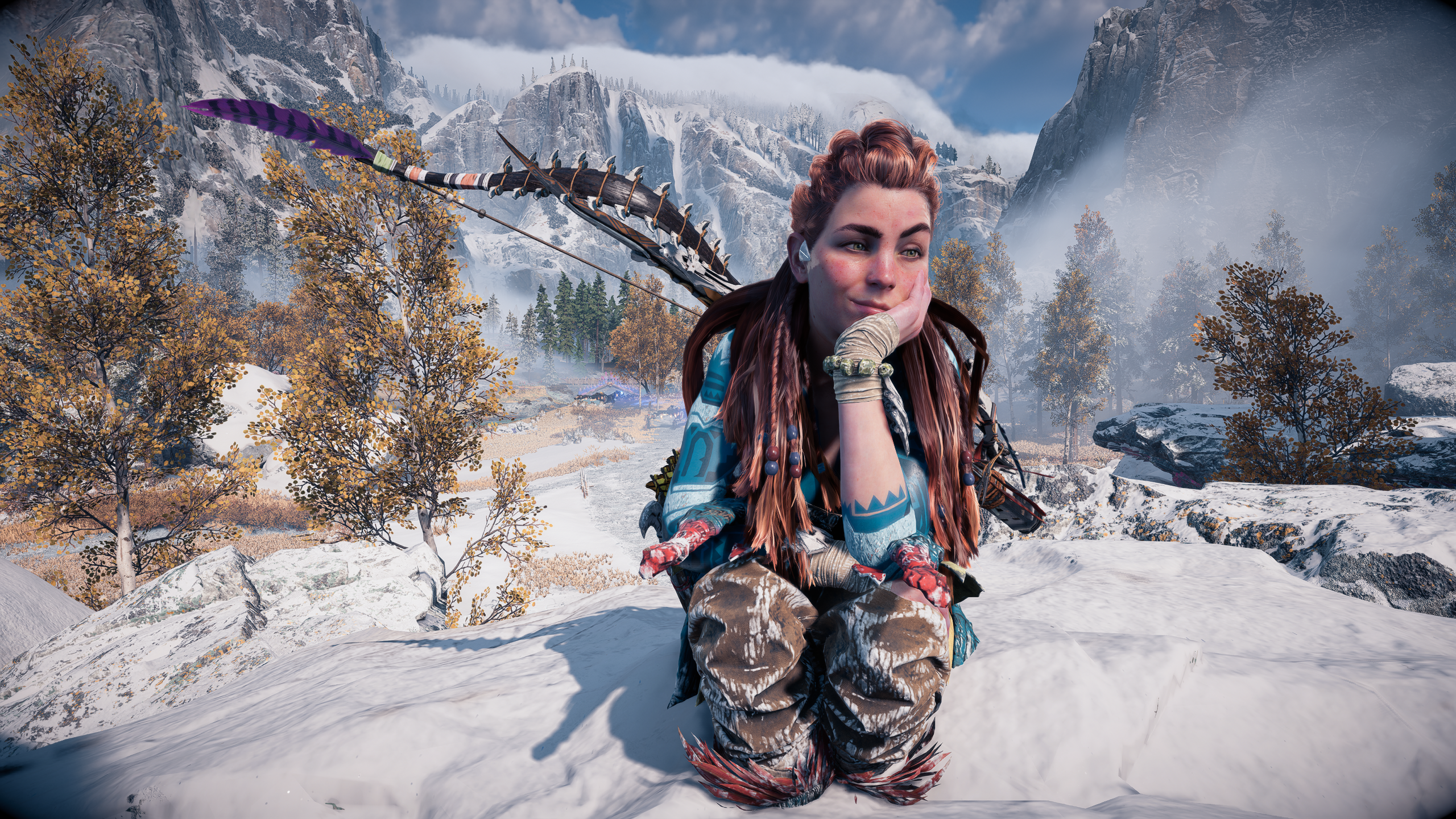 Horizon Forbidden West Aloy Snow Video Game Characters Video Game Girls Bow 2560x1440