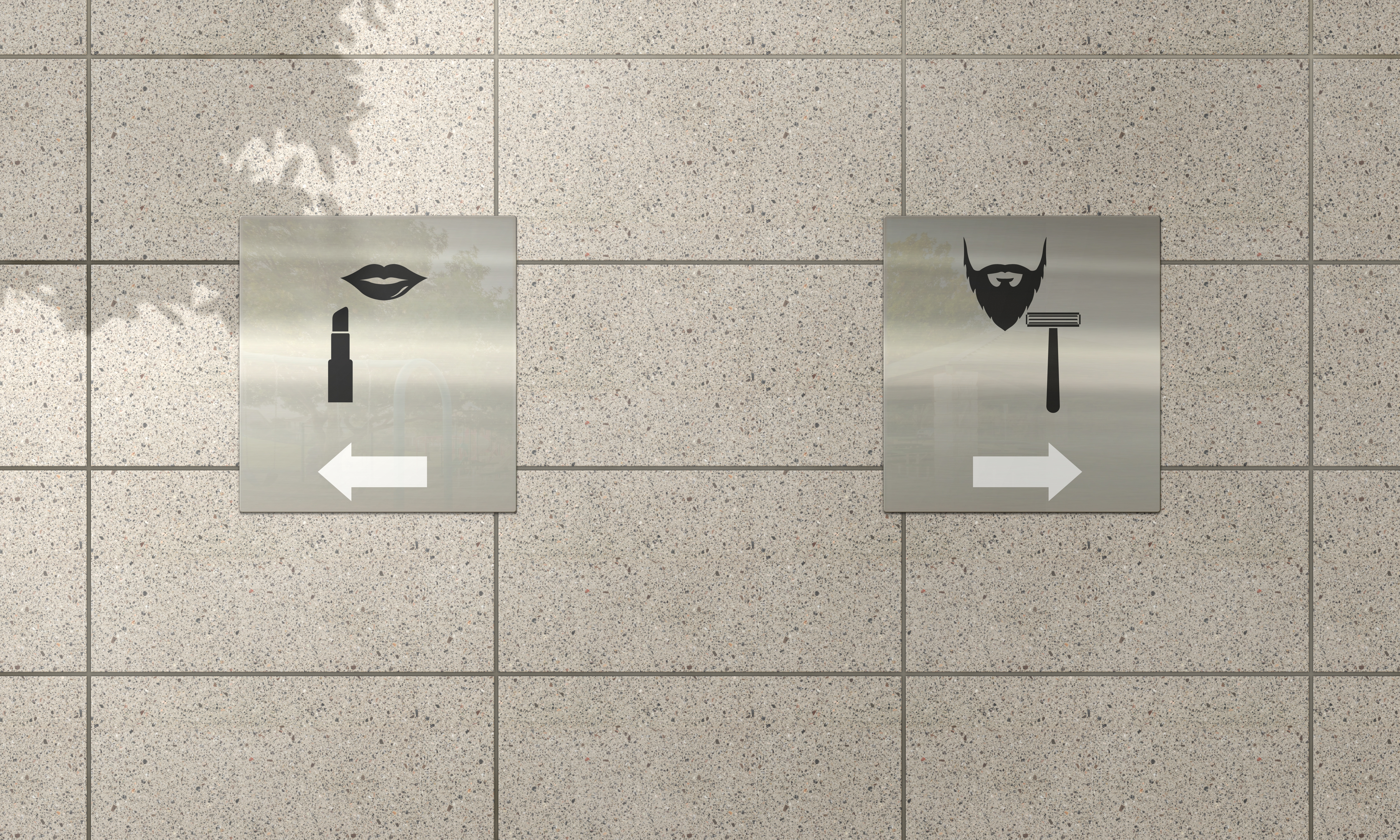 Public Restroom Signs Park Digital Art 5000x3000