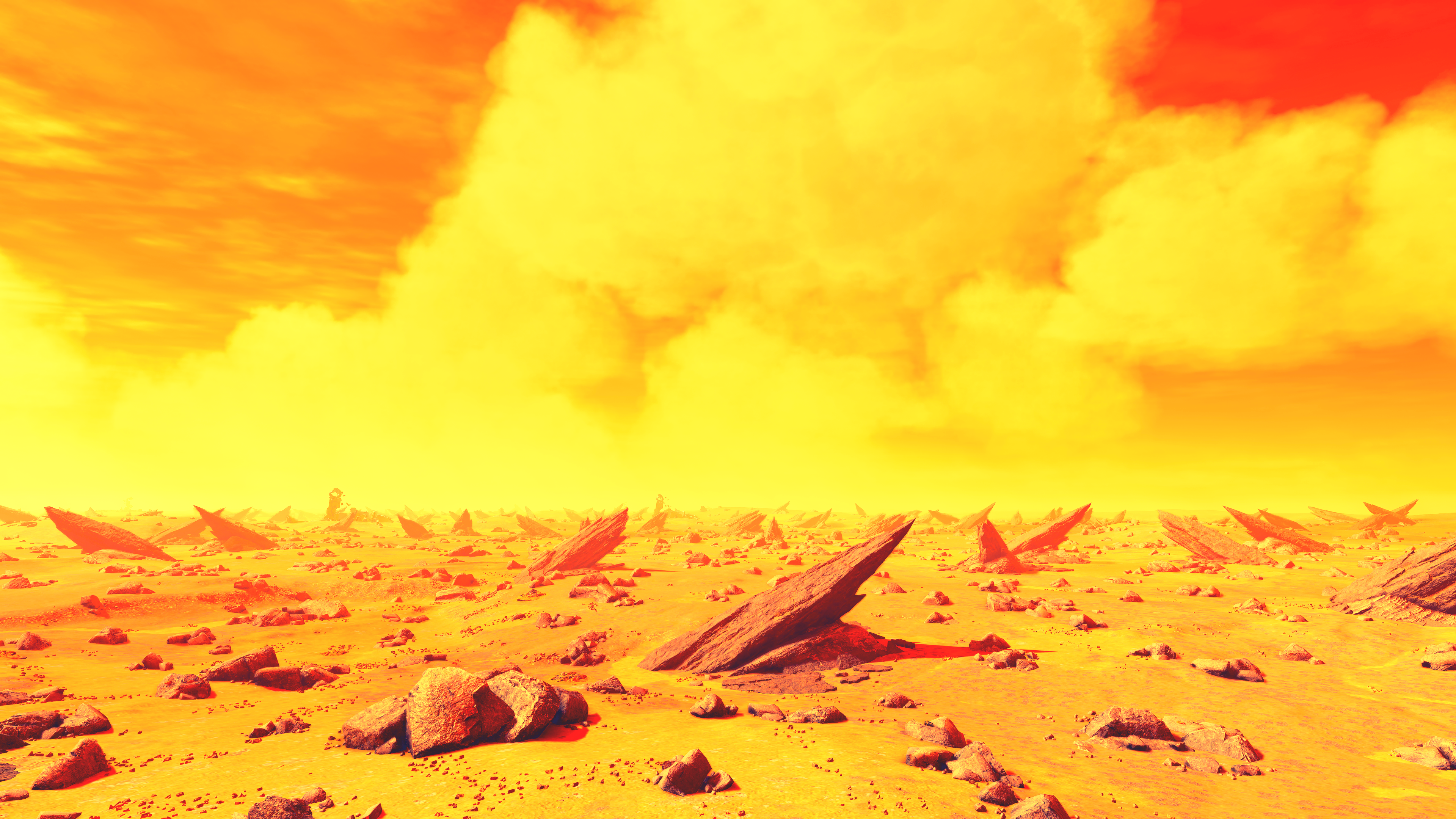 Starfield Video Game Landscape Orange Yellow Red Rocks Clouds Planet Video Games Xbox Xbox Series X 3840x2160