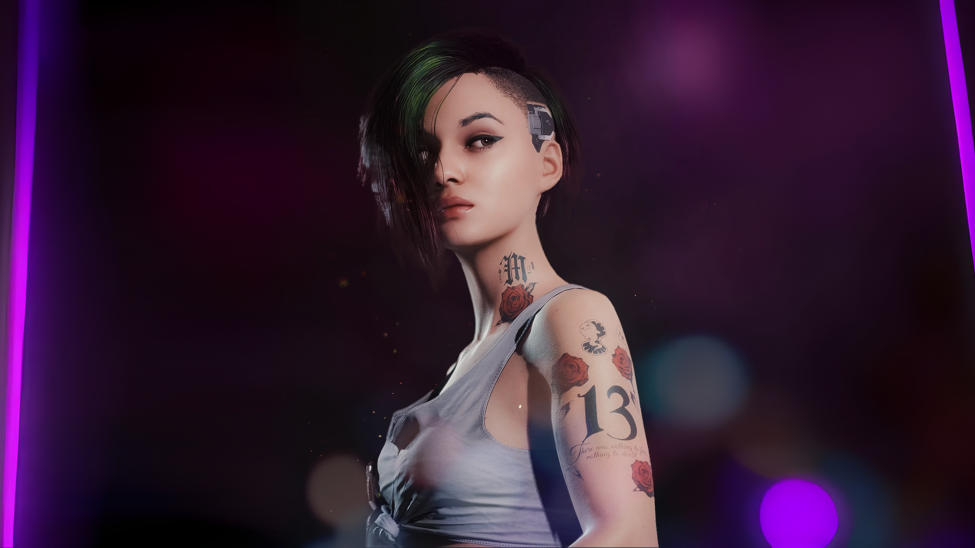 Judy Alvarez Cyberpunk 2077 Fantasy Girl Tattoo 3840x2160
