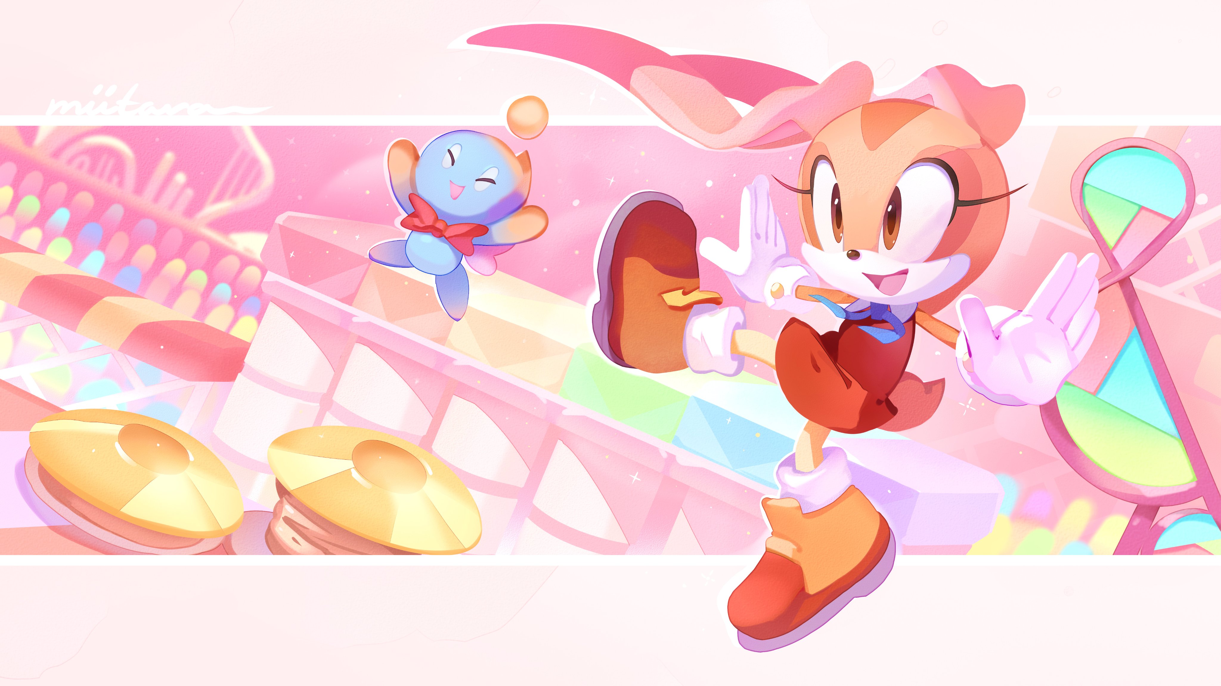 Sonic The Hedgehog Cream The Rabbit Video Game Art Miitara Digital Art 4096x2304