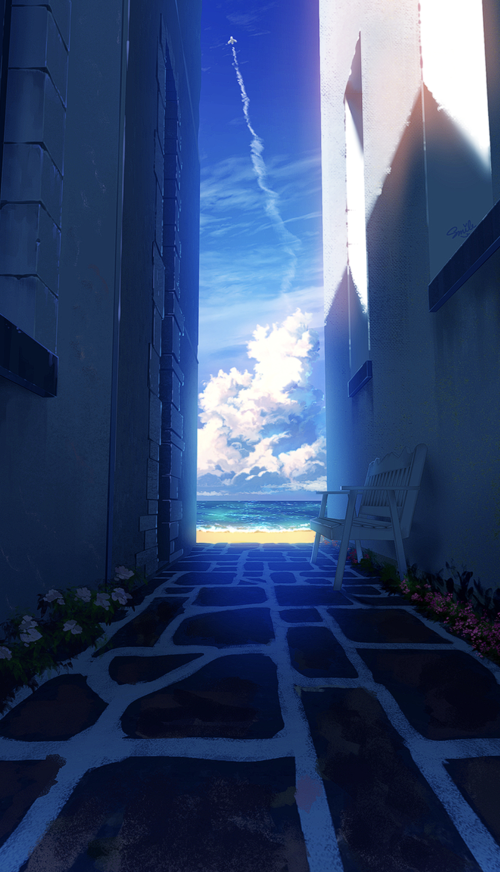 Scenery Sky Clouds Beach Alleyway Sea 1020x1780