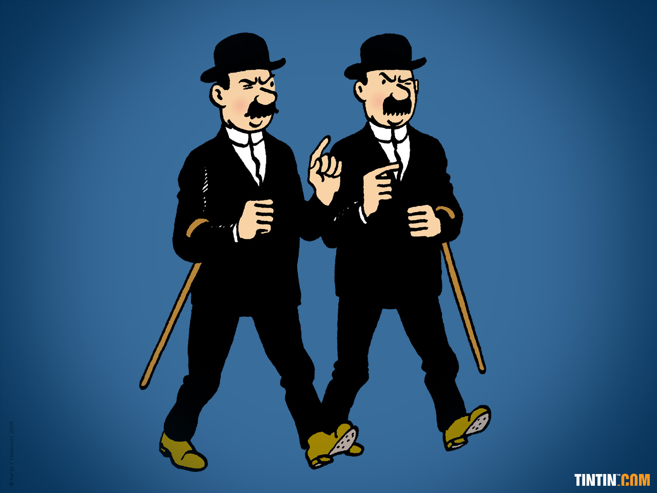 Thompson And Thomson Tintin Detectives Twins Moustache Cane Comic Character Humor 1280x960