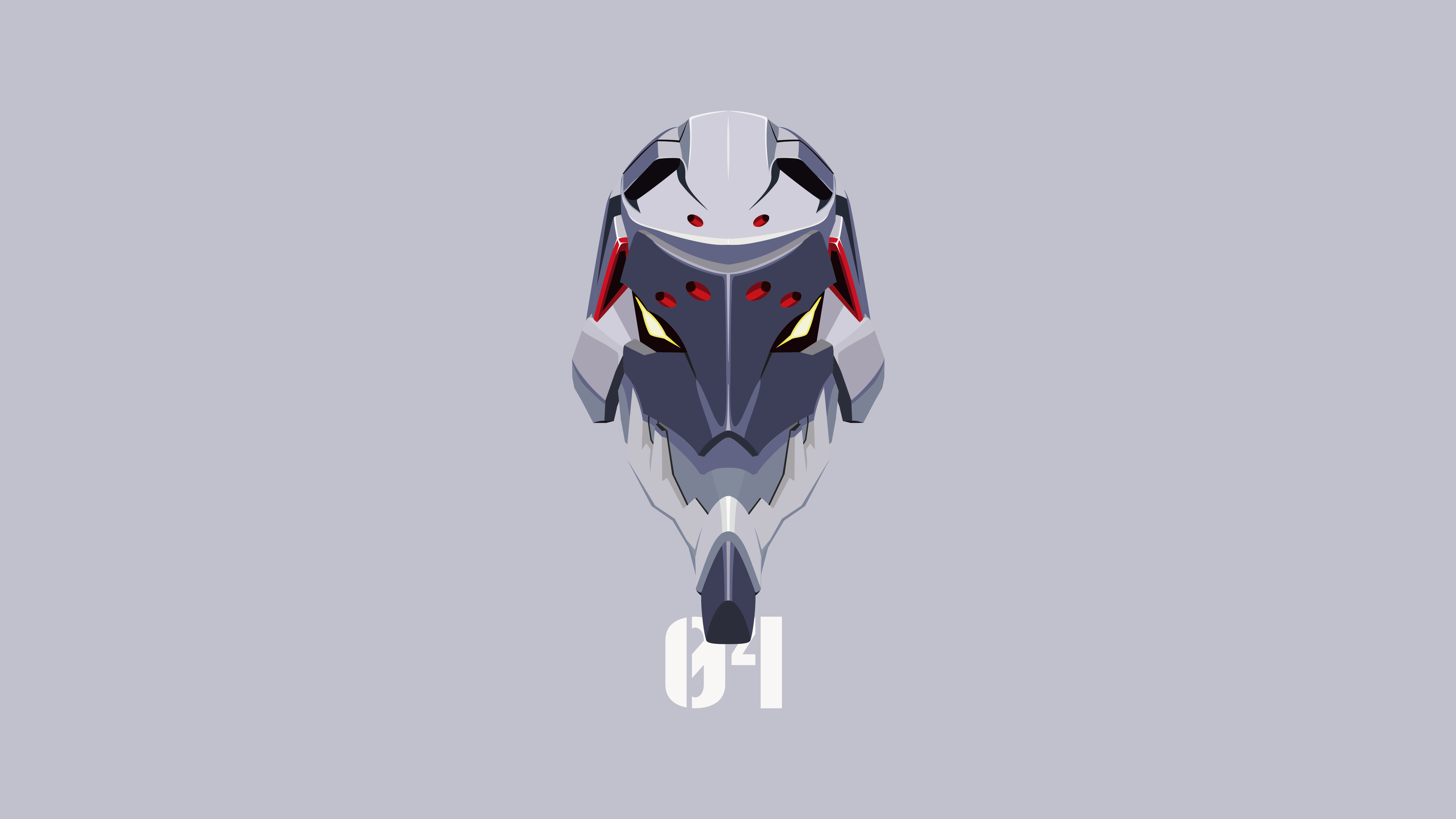 Simple Background Minimalism Neon Genesis Evangelion Robot Mechs Anime White Background EVA Unit 04 5120x2880