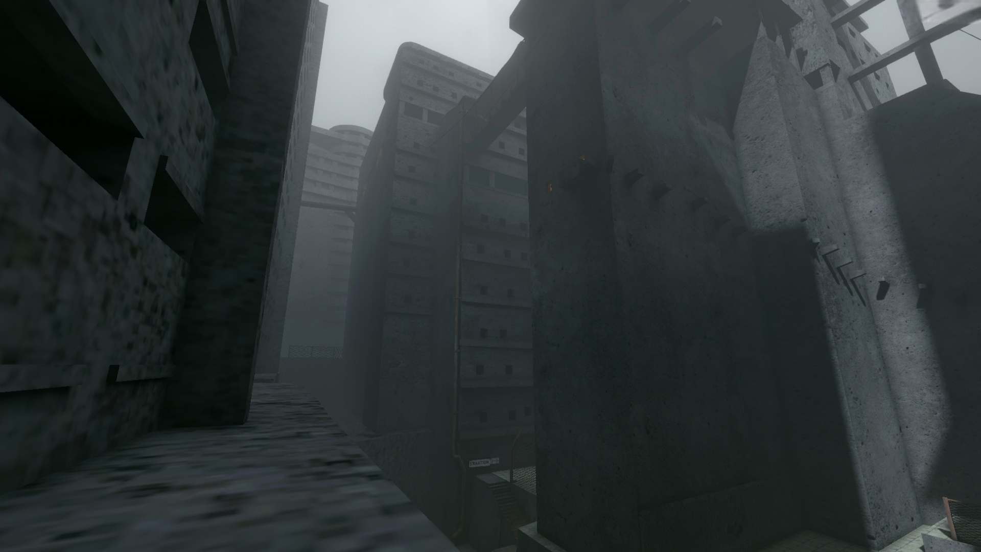Concrete Building Brutalism Overcast Video Game Art BABBDi 1920x1080