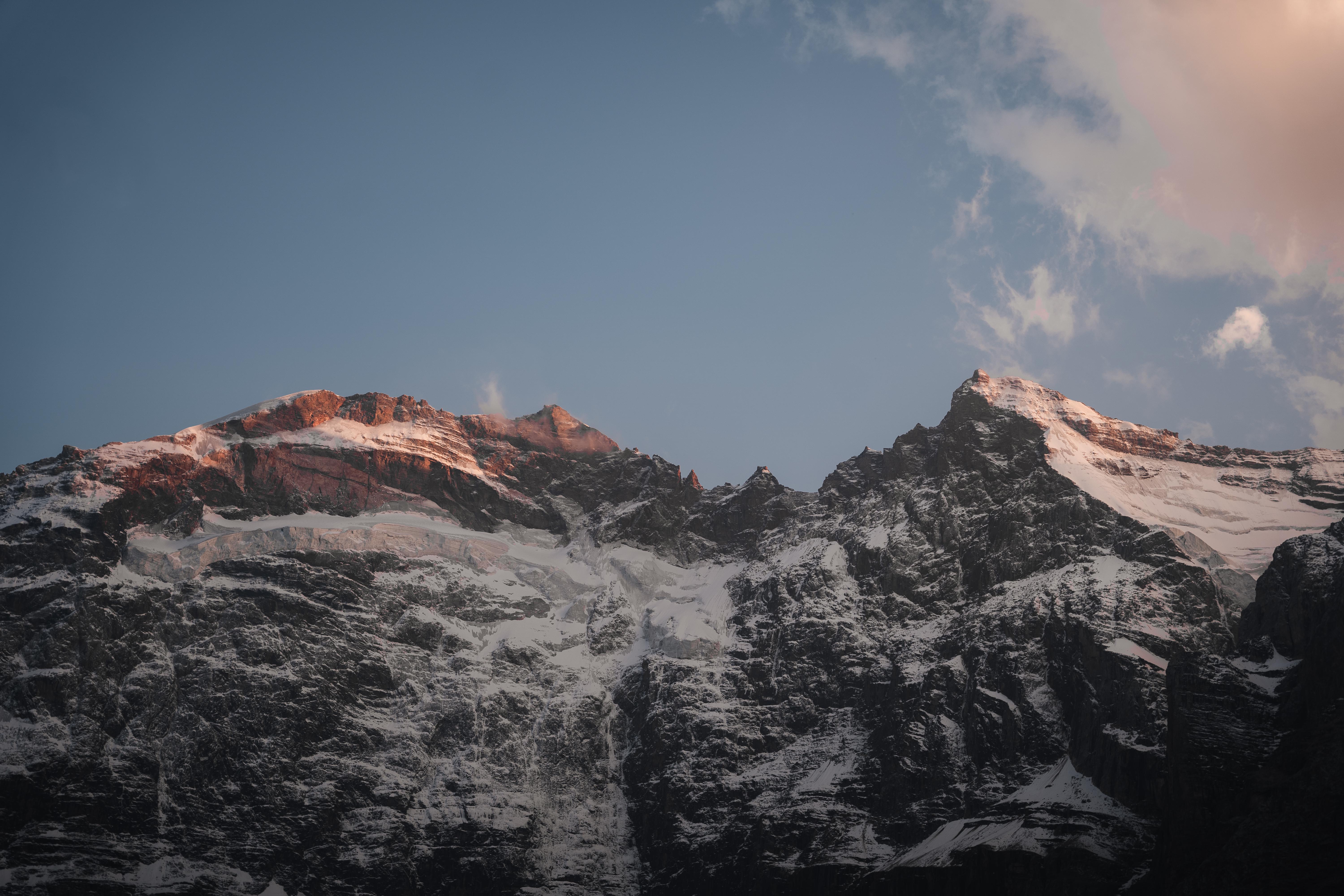 Cliff Landscape Nature Clouds Mountains Snow Tajikistan Asia 6000x4000