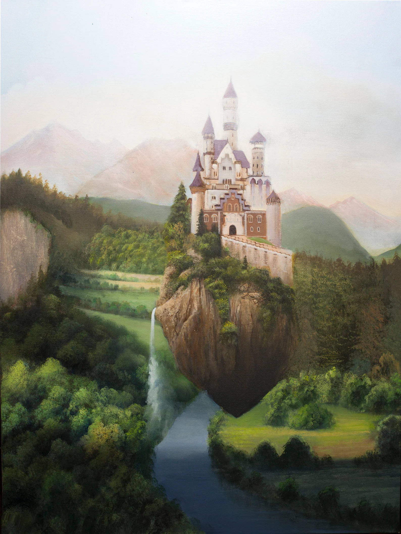 Fantasy Art Fantasy Castle Castle Mountains Landscape Forest River Island 1588x2113