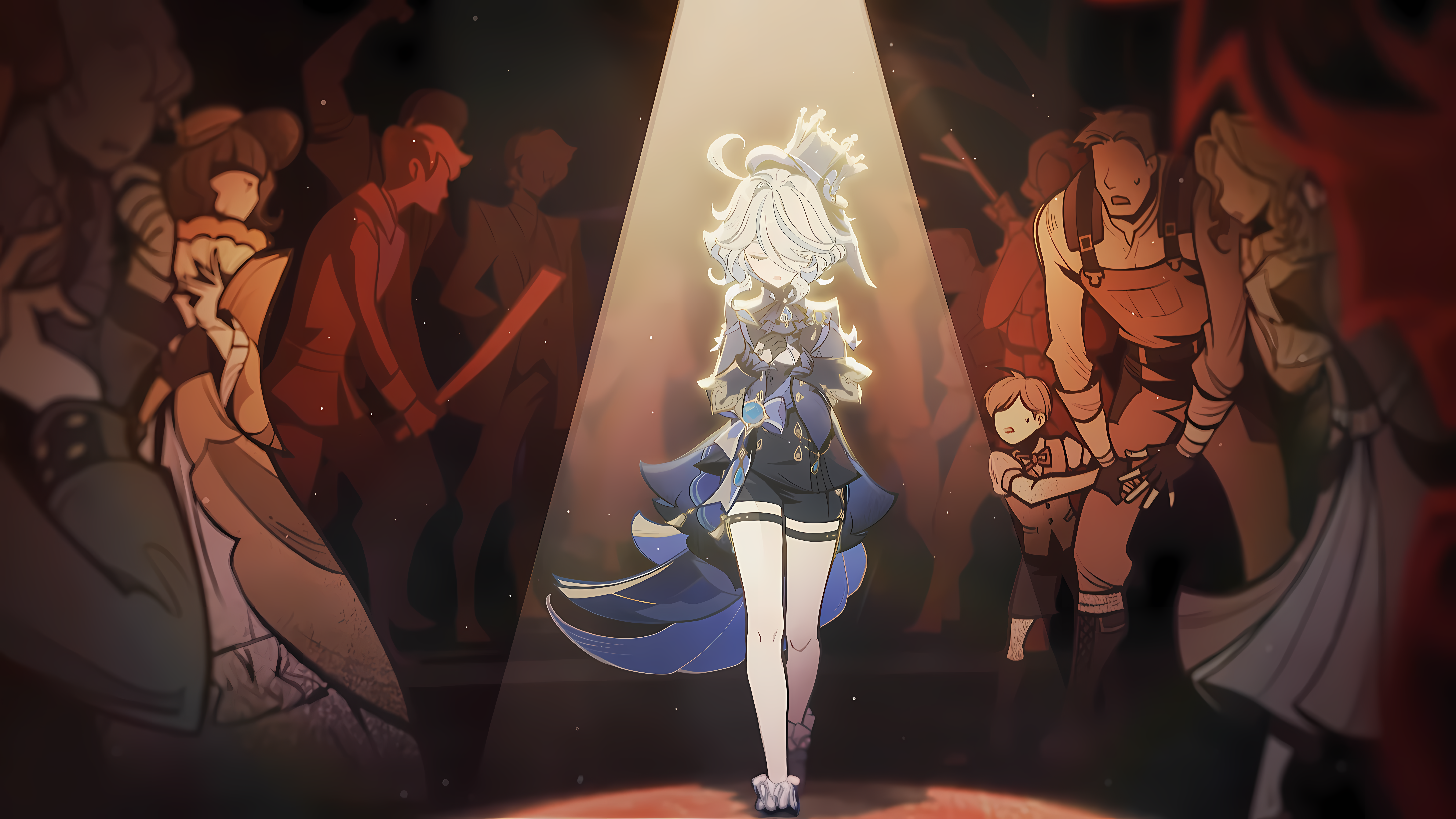 Furina Genshin Impact Genshin Impact Anime Girls Blue Dress 7680x4320