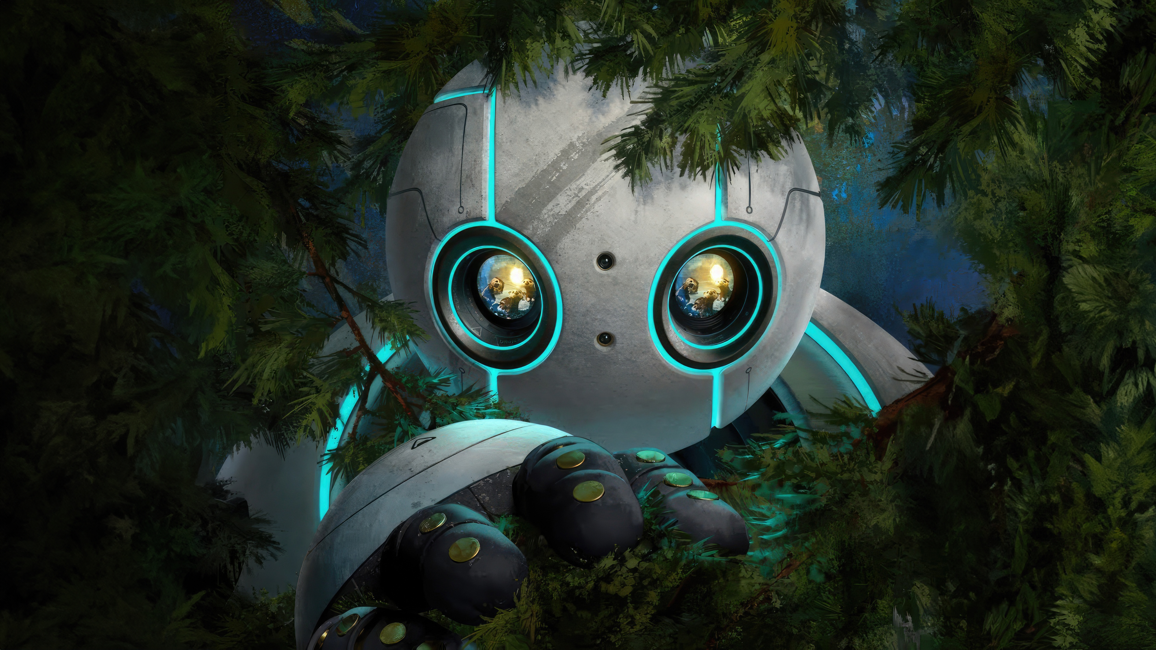 The Wild Robot Digital Art Illustration Robot Movie Characters 4K Trees Nature 3840x2160