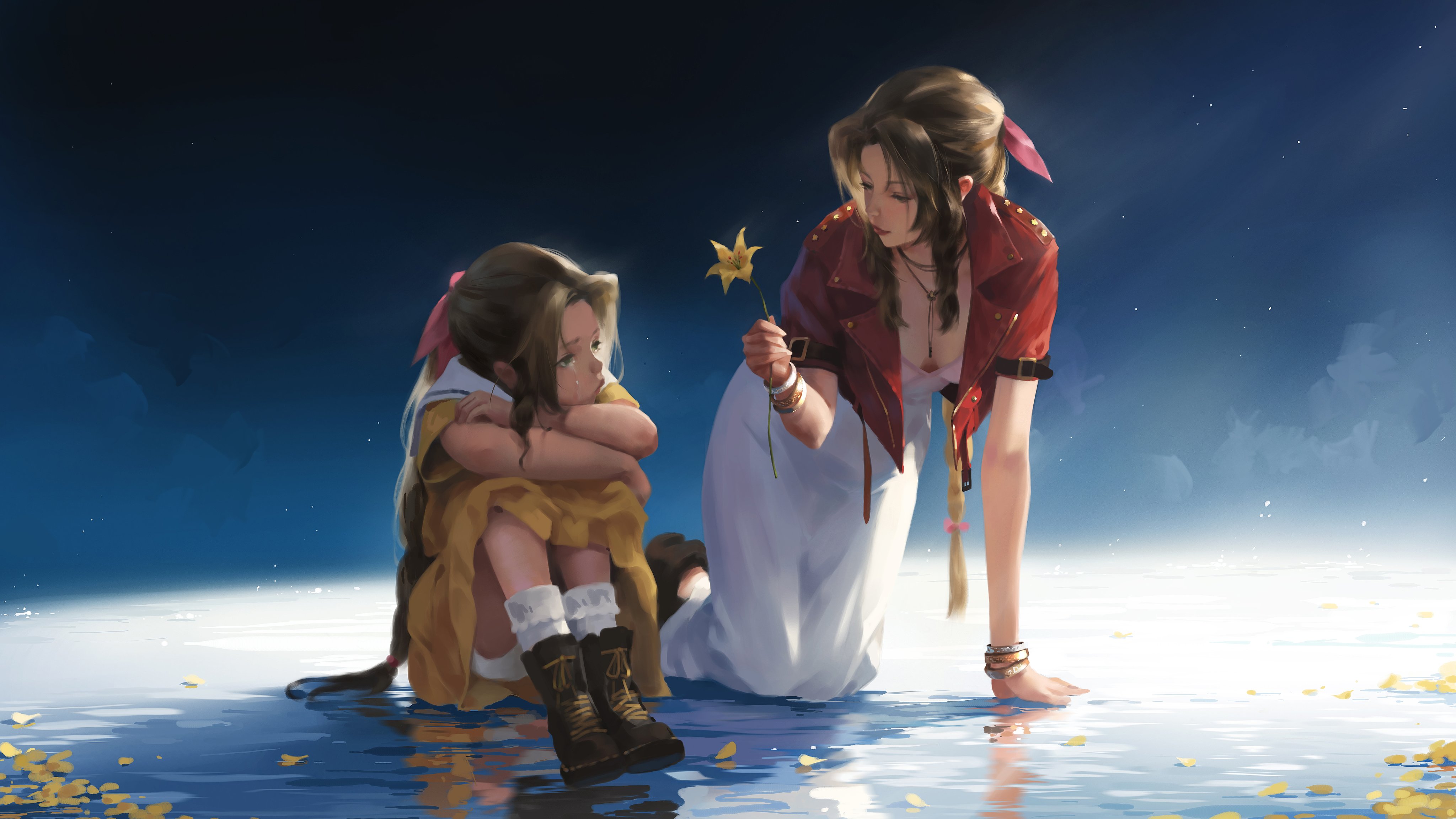 Taejune Kim Final Fantasy Square Enix Aerith Gainsborough Final Fantasy Vii Digital Art 4096x2304