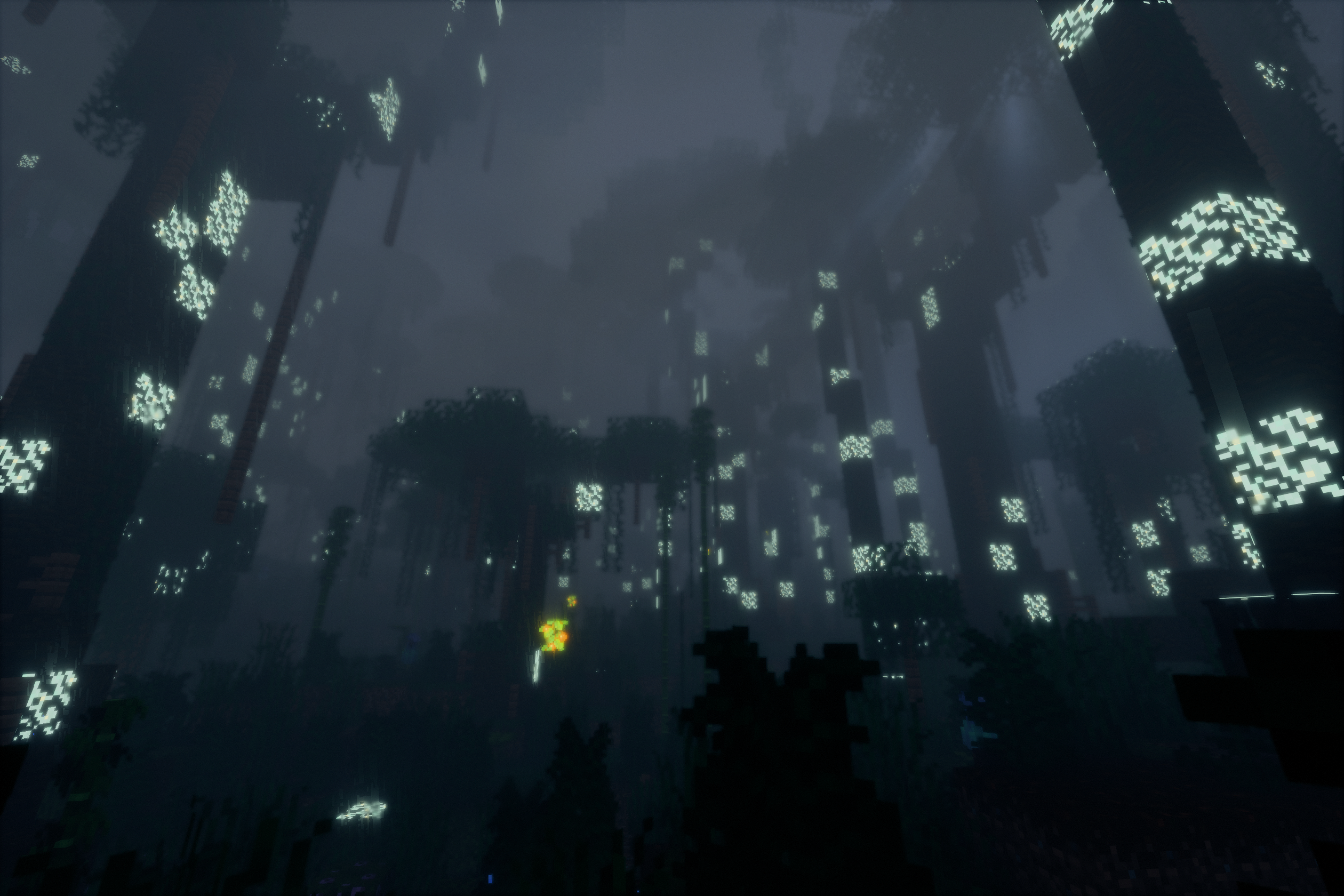 Minecraft Shaders Rain Video Game Art Digital Art Video Games 2520x1680