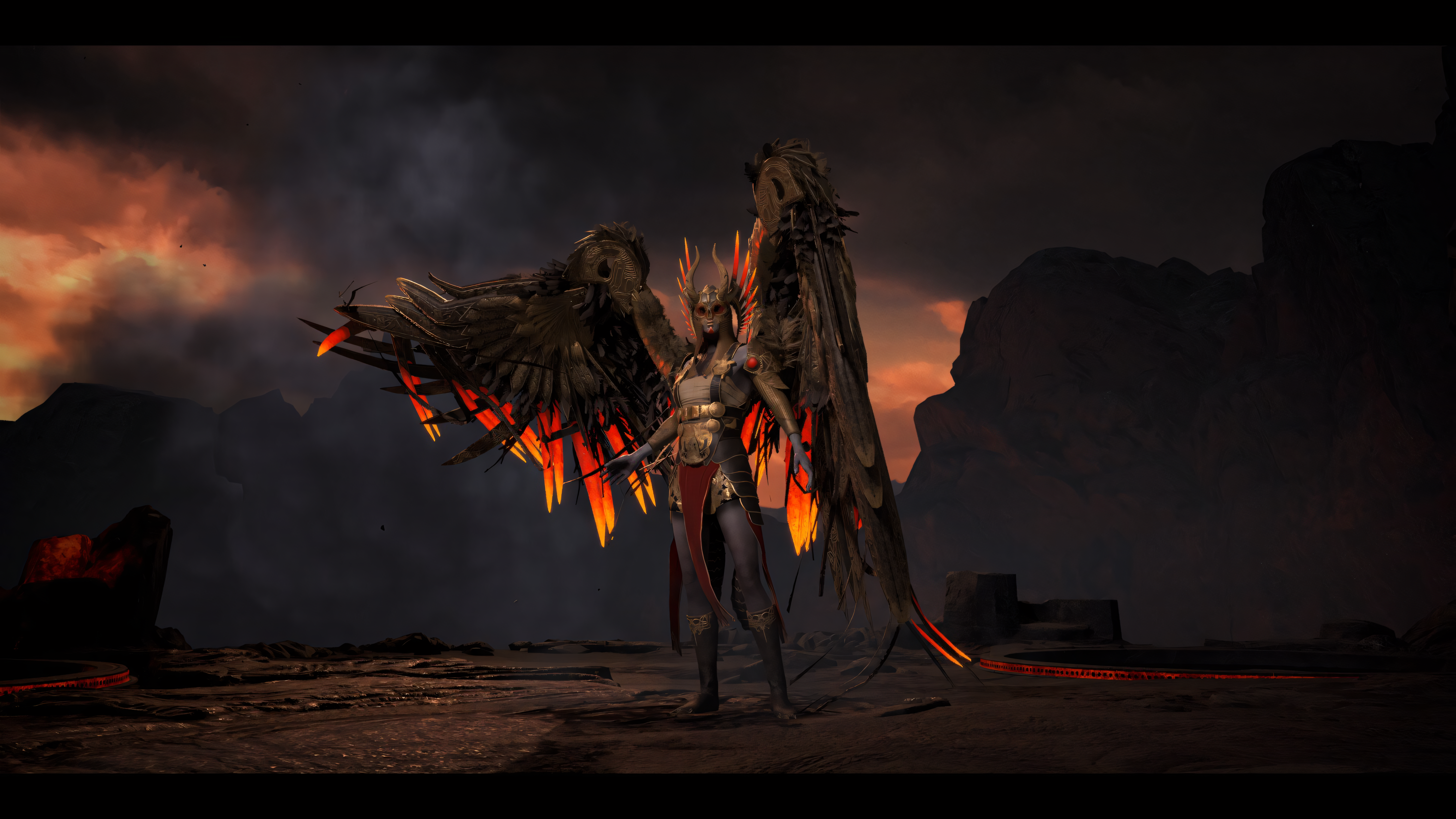 Valkyria God Of War Fantasy Art Fantasy Armor Fallen Angel Video Games Video Game Art 5760x3240