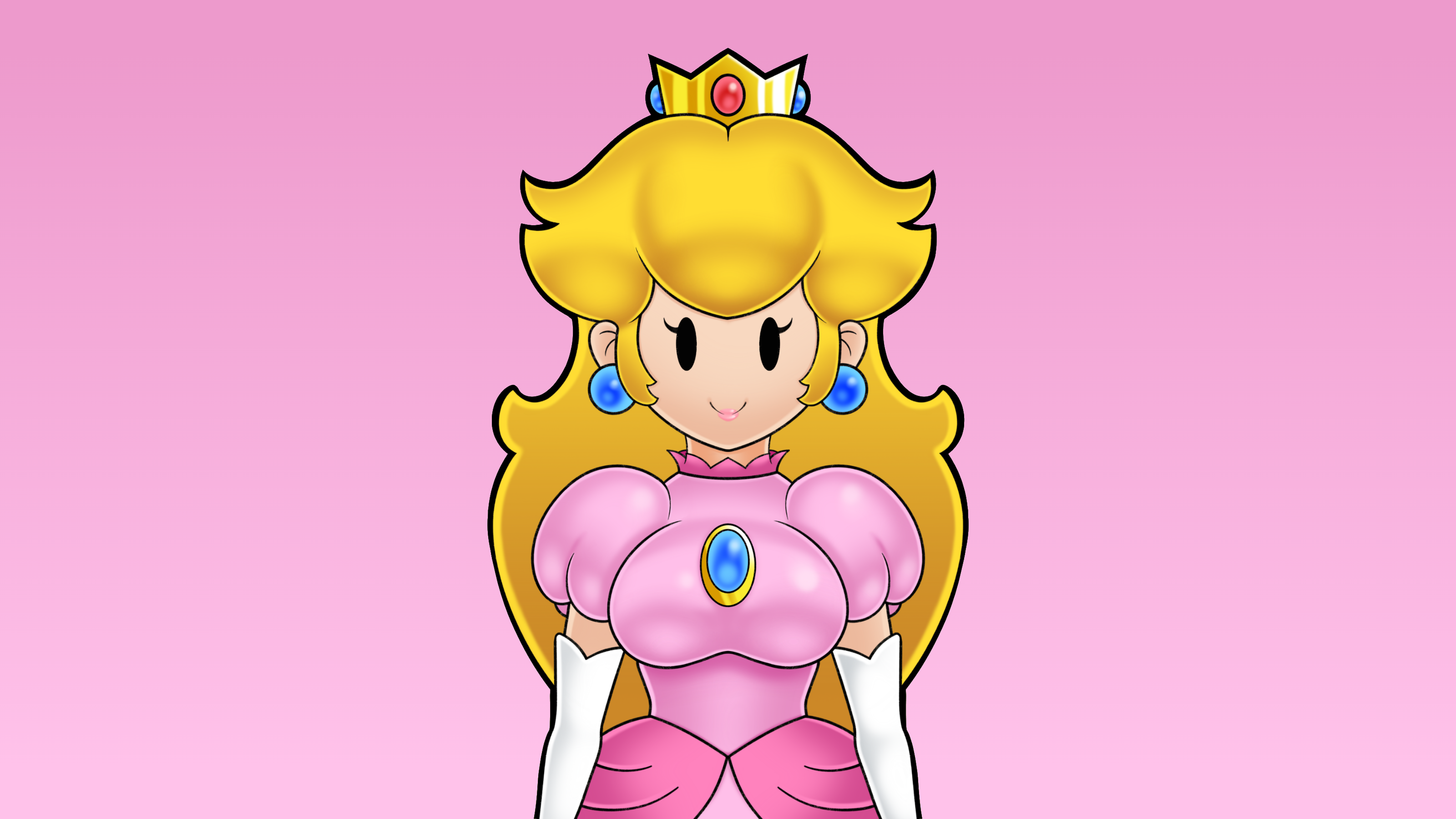 Princess Peach Princess Mario Bros Nintendo Simple Background Pink Background Jewel Shoulder Pads Pu 3200x1800