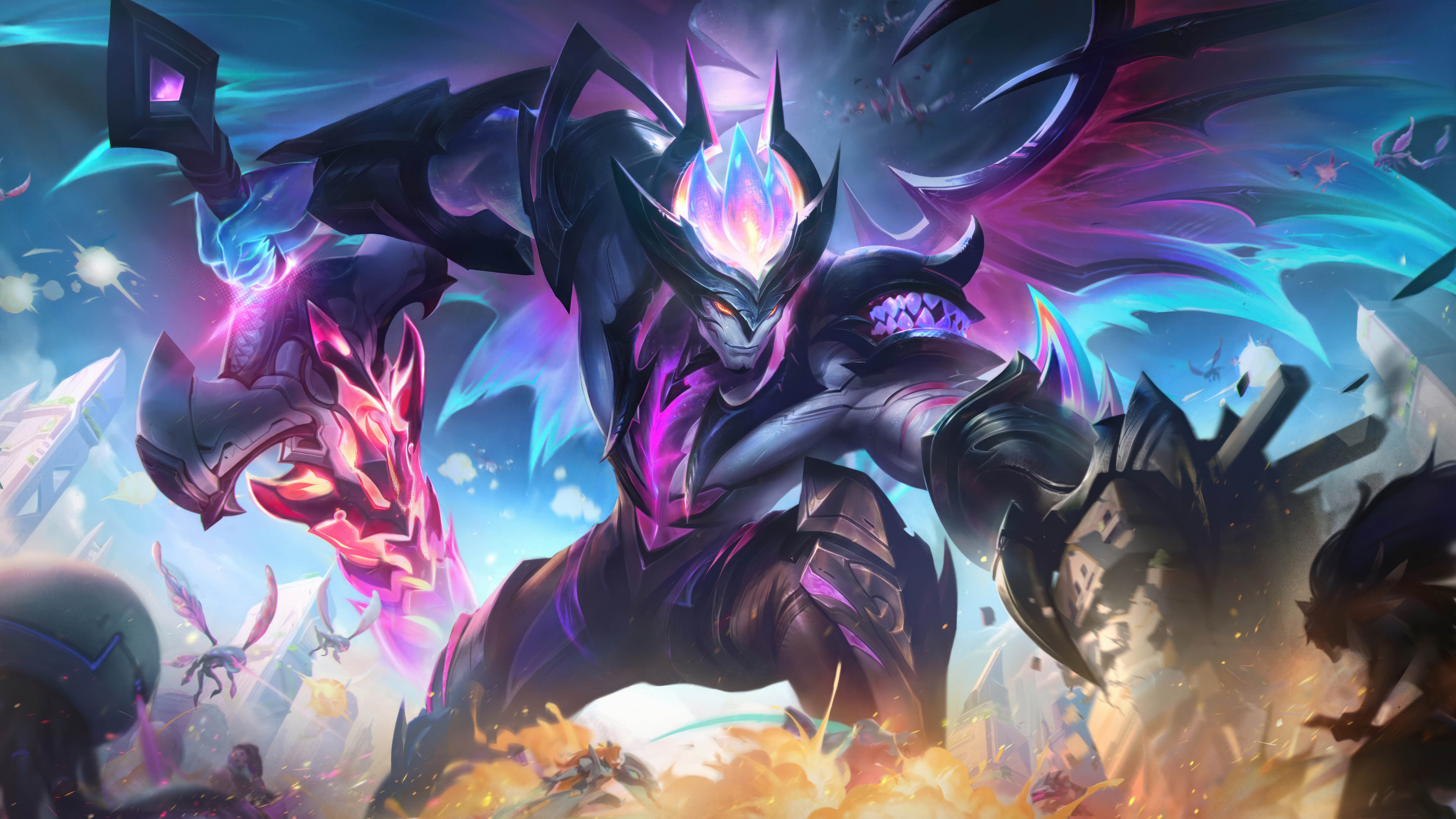 Battle Cat League Of Legends Video Games GZG 4K Riot Games Digital Art League Of Legends Aatrox Leag 7680x4320