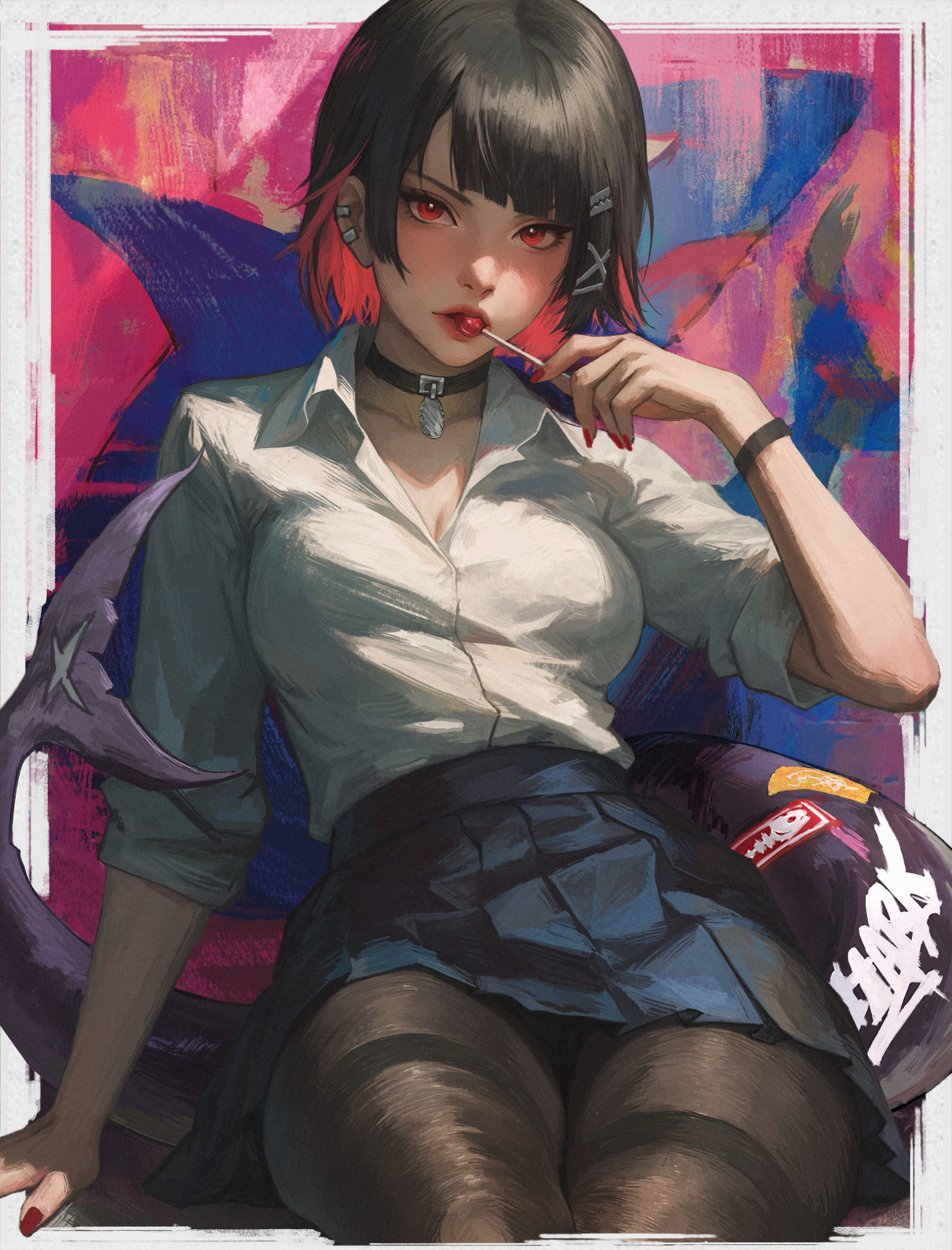 Zenless Zone Zero Sitting Portrait Display Anime Girls Ellen Joe Zenless Zone Zero Looking At Viewer 1524x2000