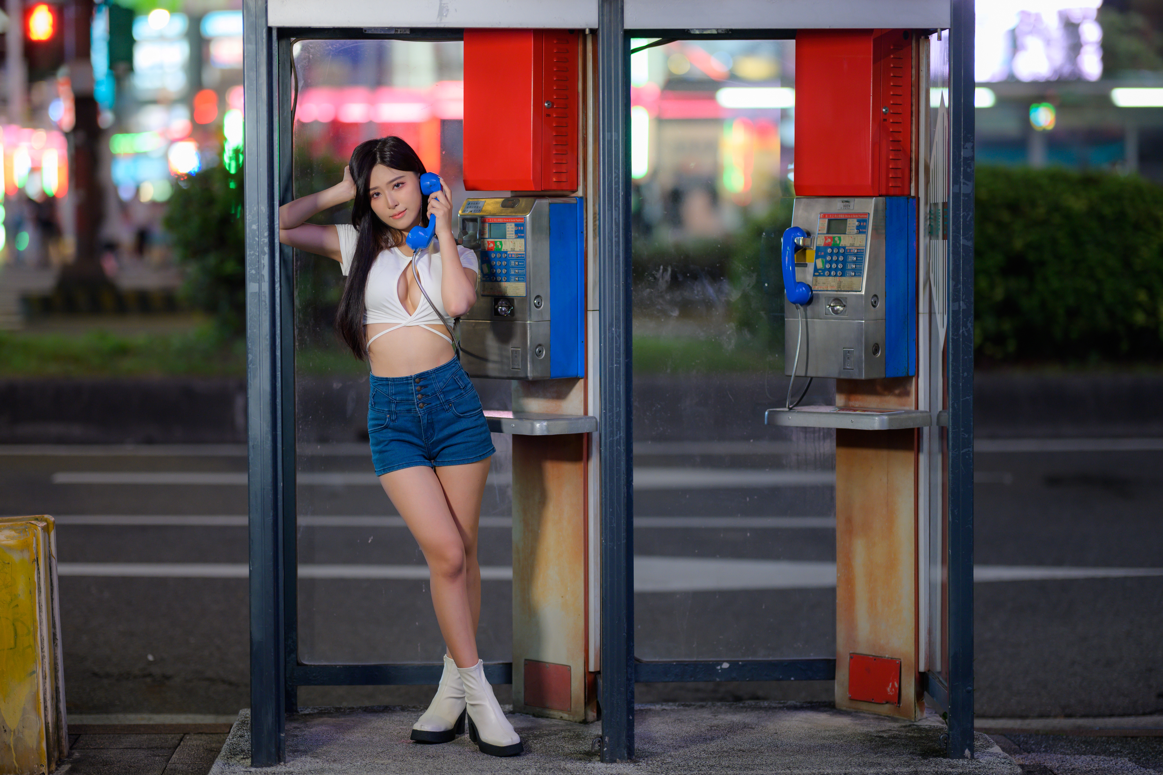 Asian Model Women Long Hair Dark Hair Phone Box 3840x2560