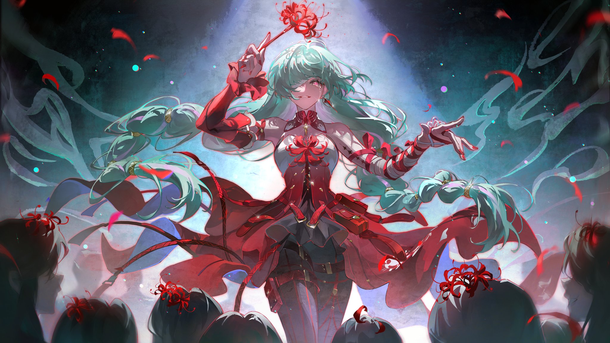 Wuthering Waves Blue Hair Video Game Art Anime Girls Anime Games Spider Lily Spider Lilies 2048x1152