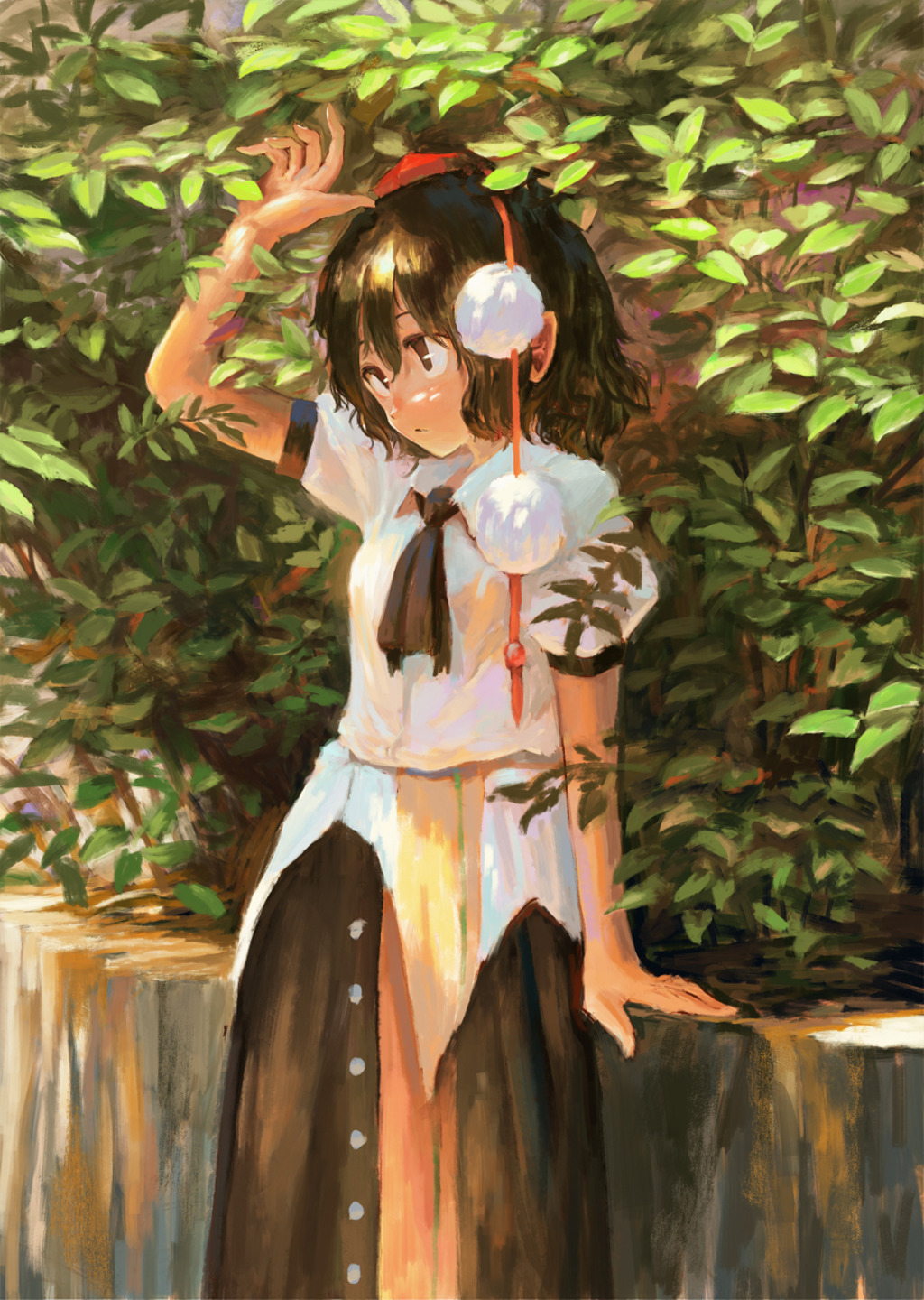 Touhou Shameimaru Aya Sunlight Leaves 1024x1440