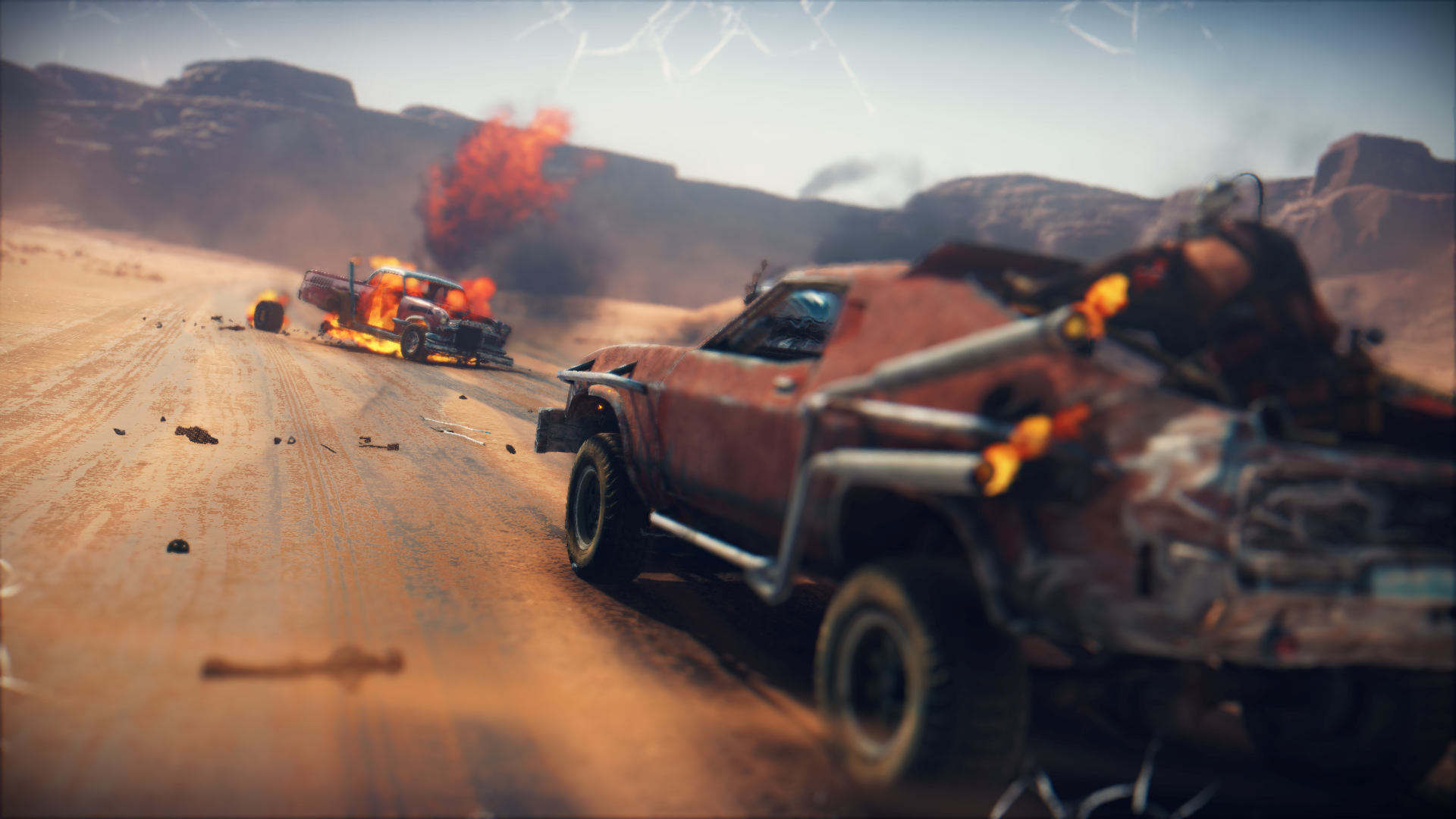 Mad Max Mad Max Game Offroad Car Vehicle Explosion Post Apocalypse Exhaust Pipes Fire Video Game Car 1920x1080