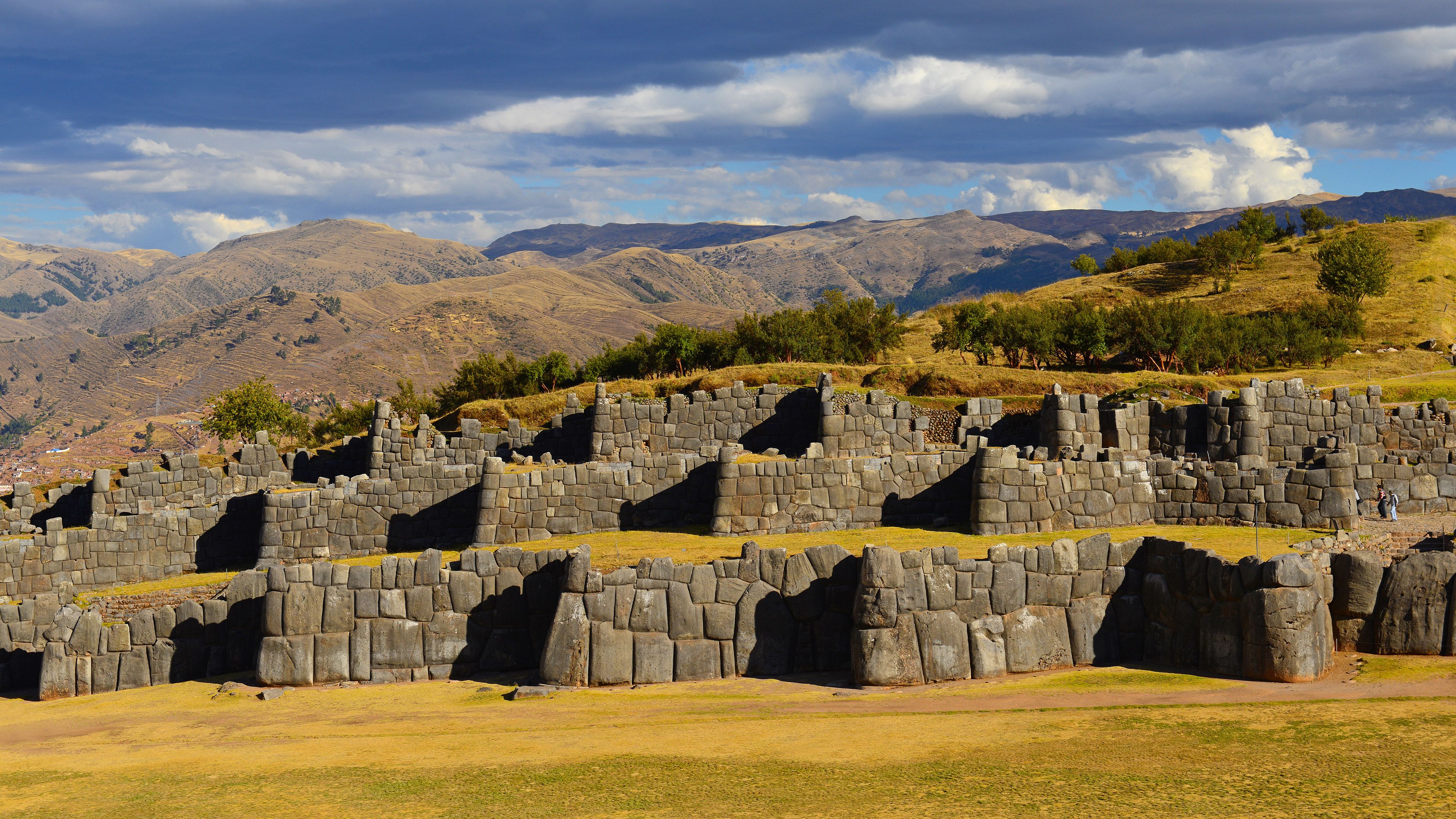 Landscape Hills Building Outdoors Nature Ruins Sacsayhuaman Cuzco Peru 3840x2160