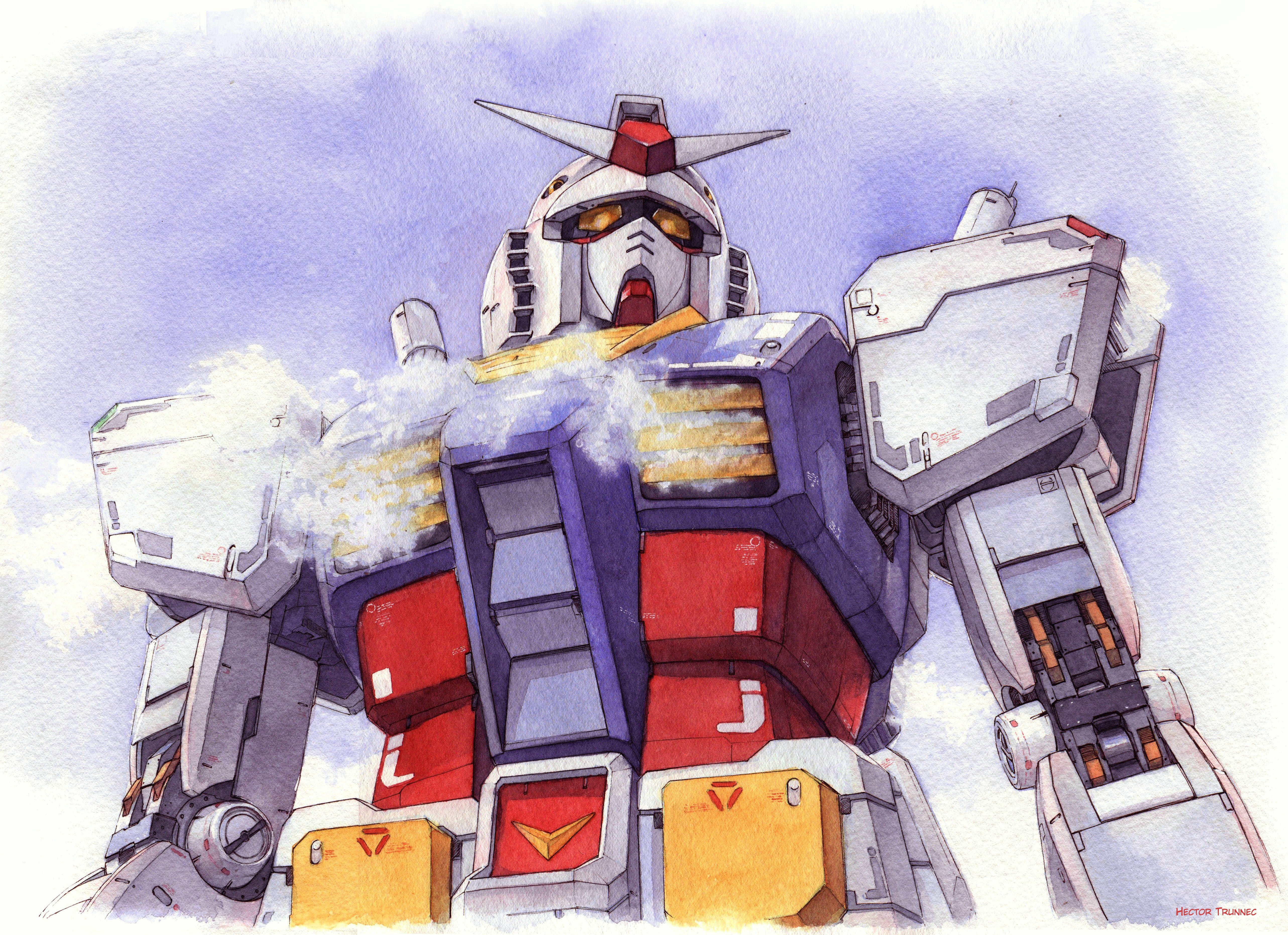 Anime Gundam Watercolor Watercolor Style 5131x3725
