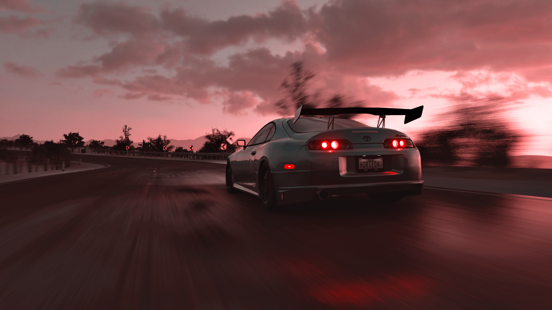 Video Games Forza Forza Horizon 5 Car Vehicle Toyota Toyota Supra Japanese Cars Sky Clouds Road Red 1920x1080
