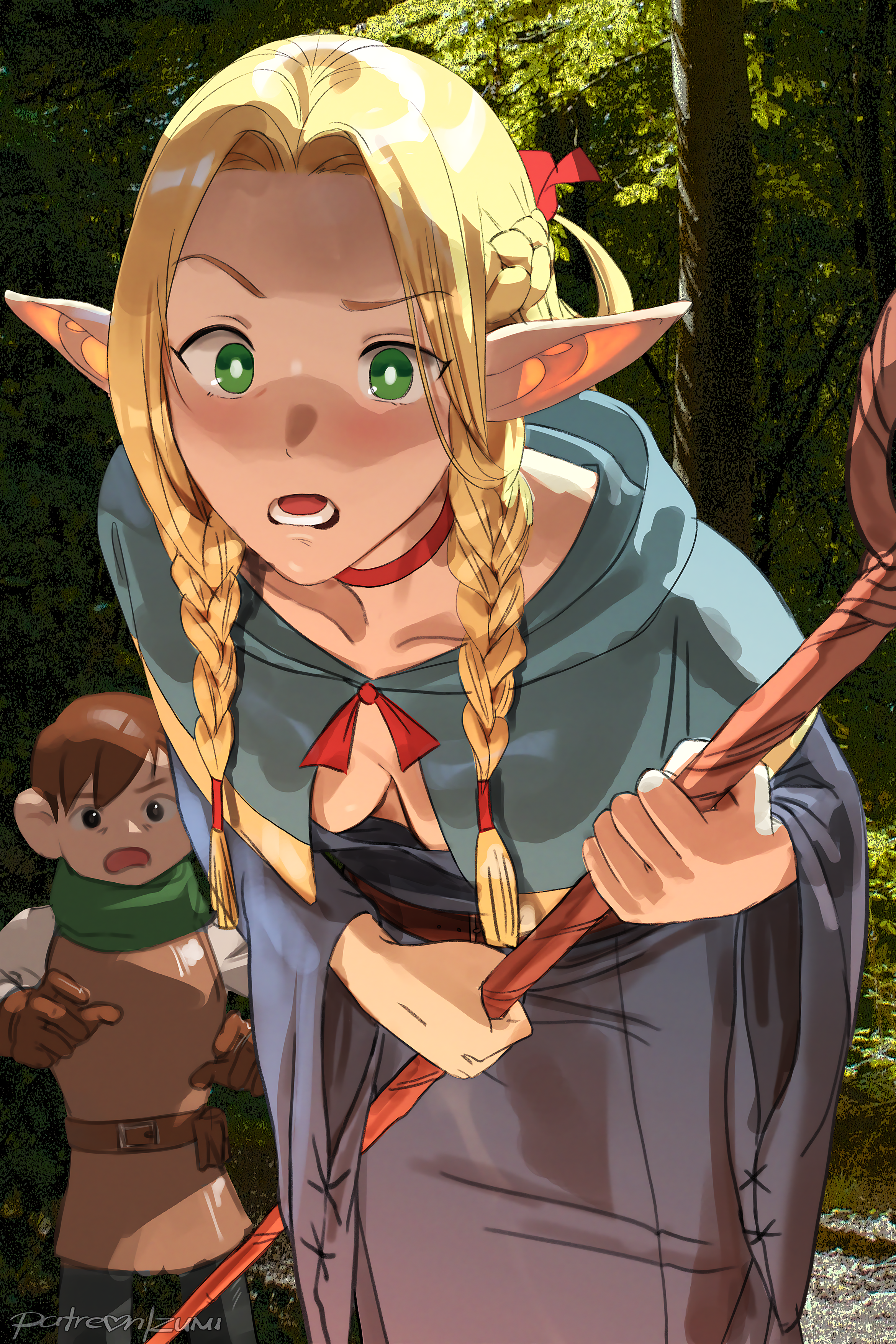 Marcille Donato Delicious In Dungeon Anime Anime Girls Blonde Elves Pointy Ears Braids Artwork Drawi 2339x3508