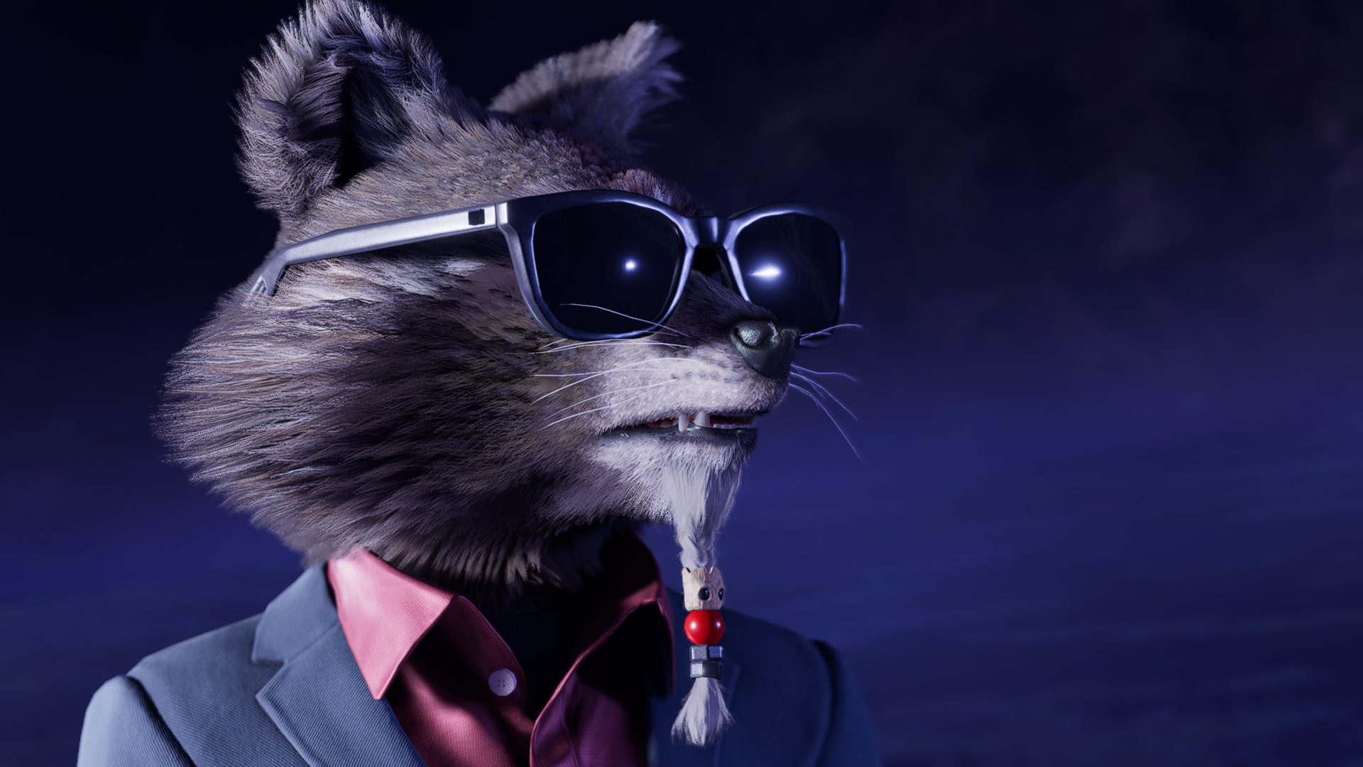 Guardians Of The Galaxy Game CGi Screen Shot Raccoons Rocket Raccoon Sunglasses Suits Video Game Cha 1920x1080
