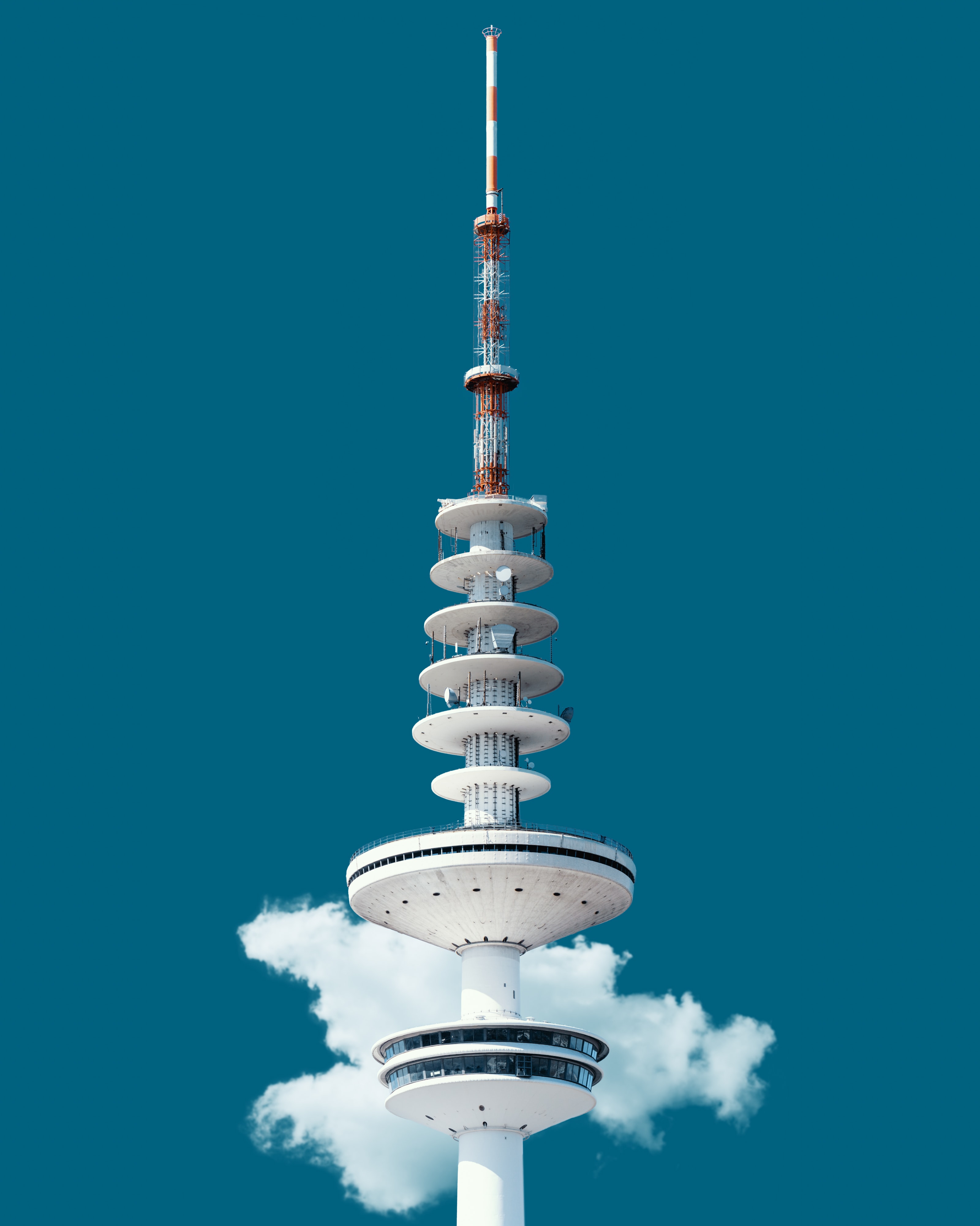 Sky Clouds Architecture Building Hamburg Germany Heinrich Hertz Tower 3200x4000