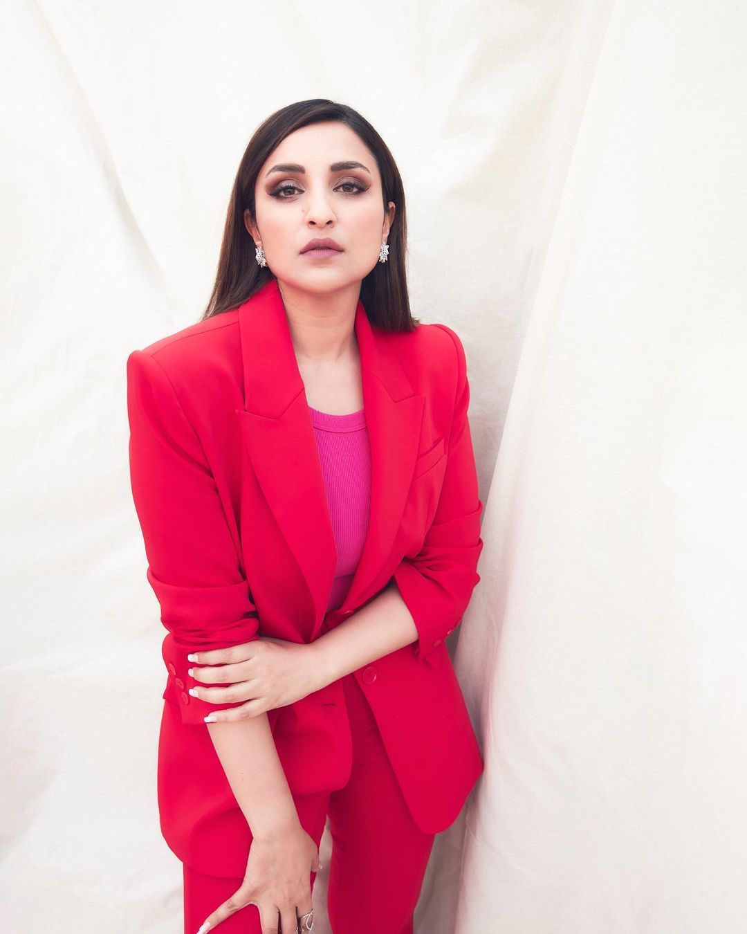 Parineeti Chopra Actress Celebrity Business Suit Office Girl Looking At Viewer White Background Indi 1080x1350