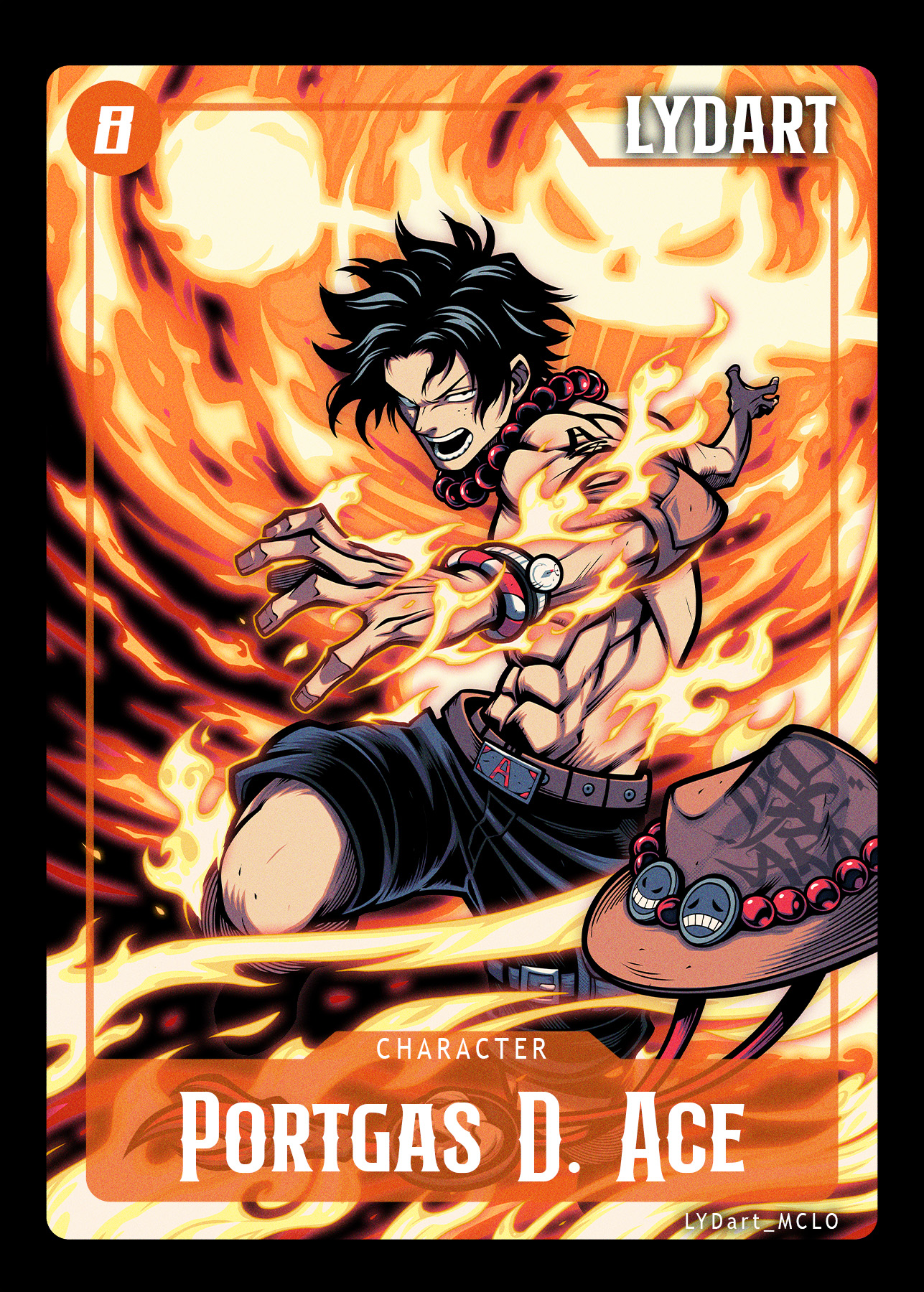 One Piece LYDart Mclo PotatoKingTCG Portgas D Ace Fire Anime Boys Anime Hat Trading Card Games Cards 1287x1800