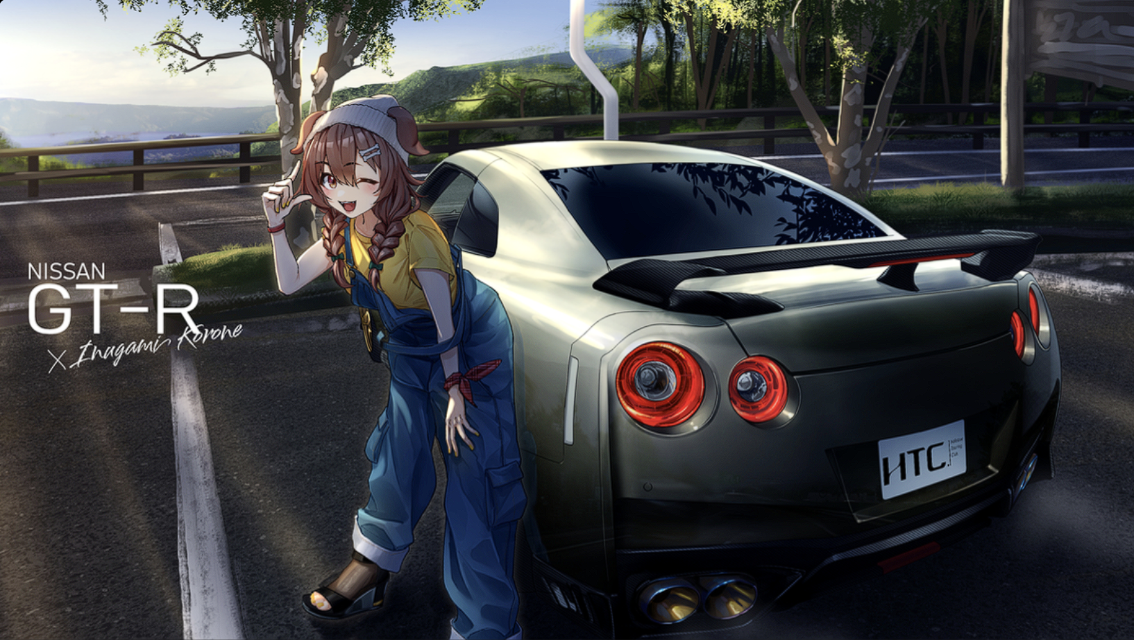 Anime Girls Anime Artwork Nissan GT R Hololive Virtual Youtuber Inugami Korone 1634x922