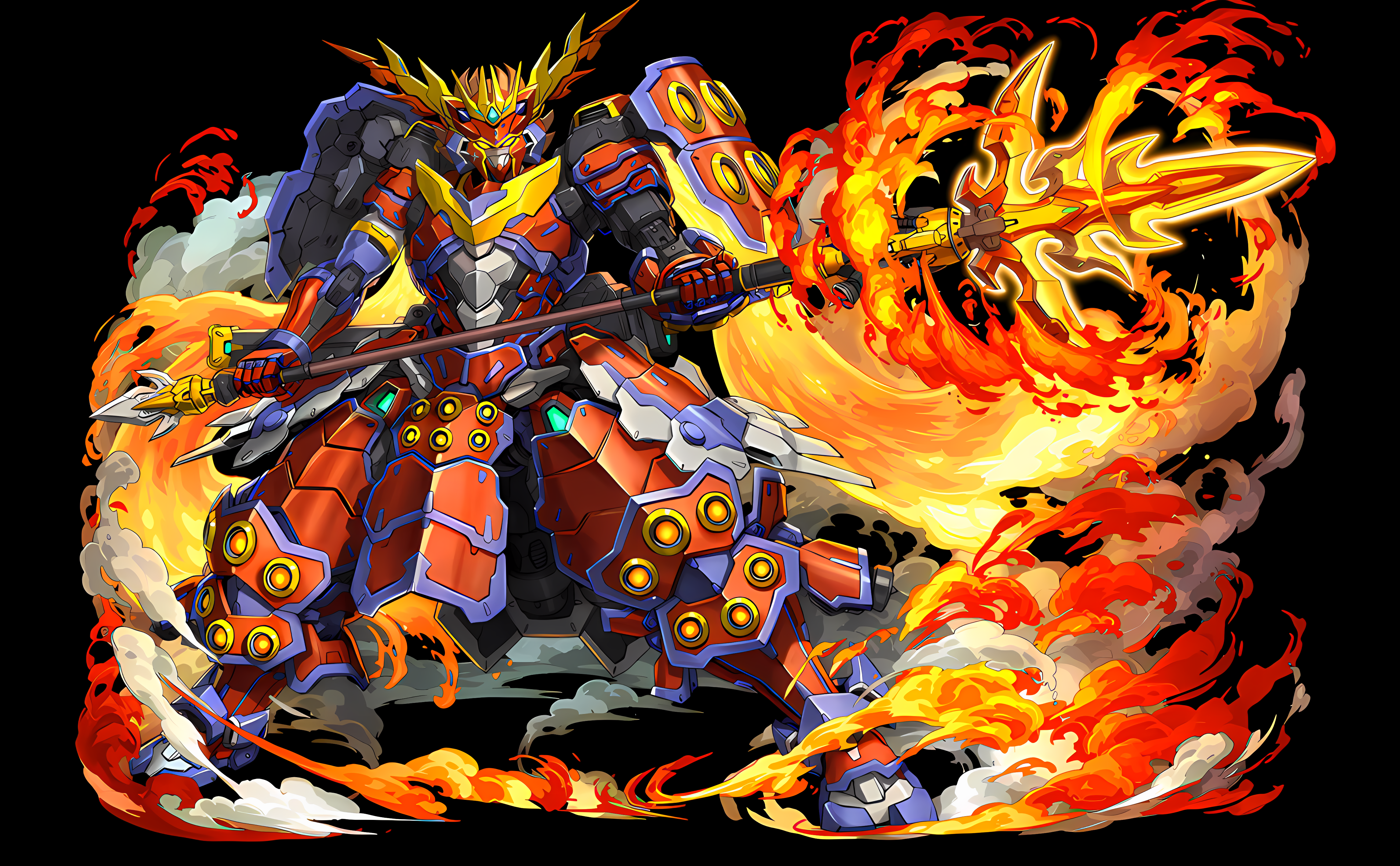 Puzzle And Dragons Mech Suits Yukimura Sengoku Samurai 4584x2836